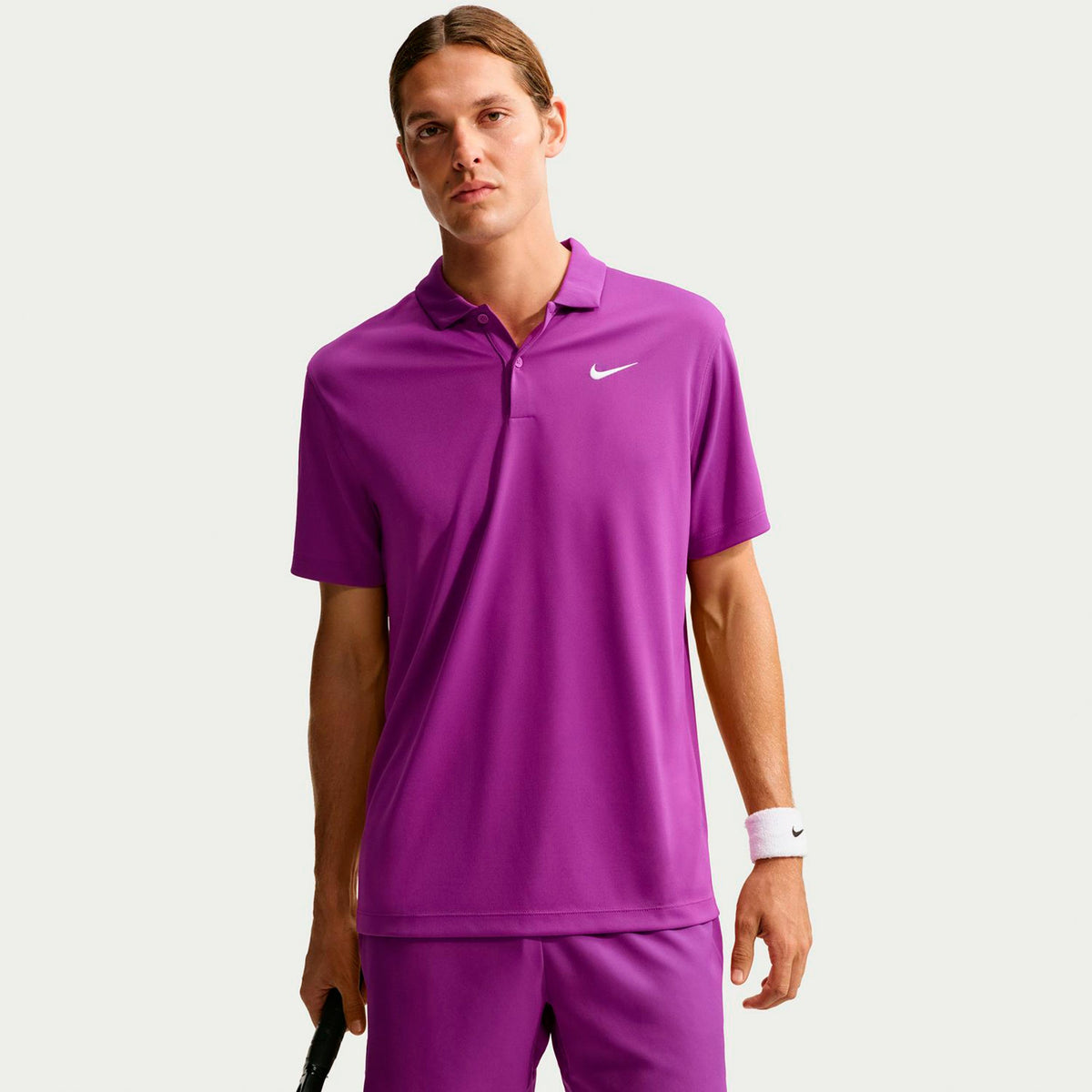 Nike Dri-Fit Victory Court Solid Polo Herrer - lilla, hvid