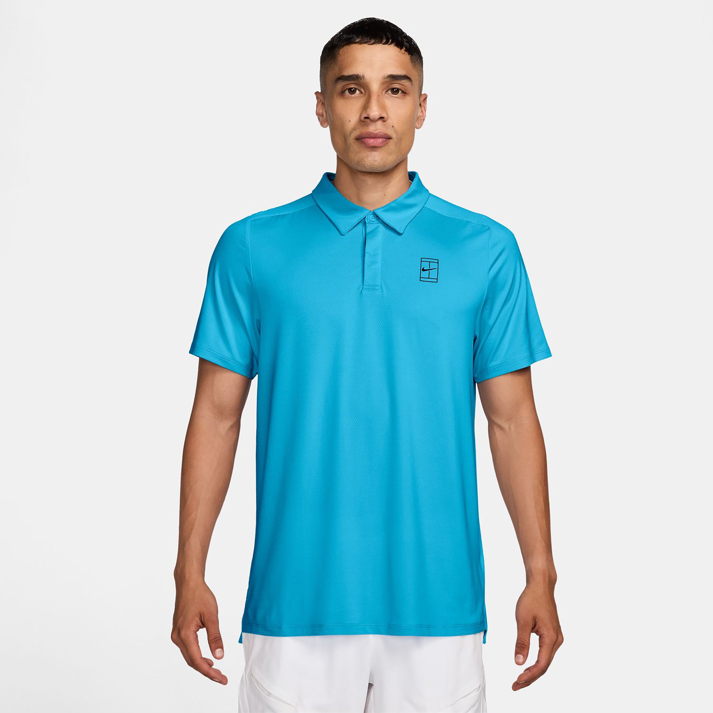 Nike Court Dri-FIT Advantage Polo Herrer - lyseblå, sort