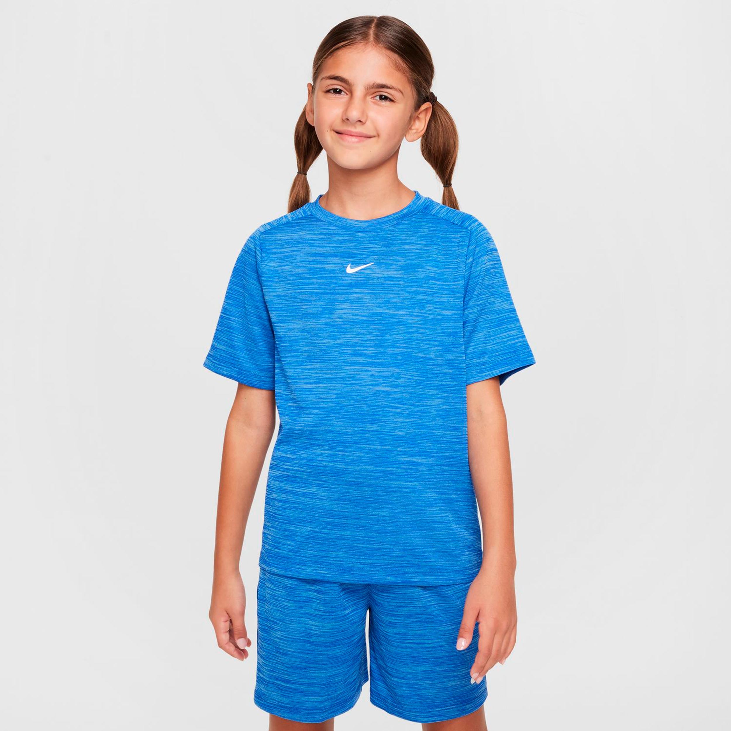 Nike Dri-FIT Multi Heather T-shirt Børn-blå, hvid