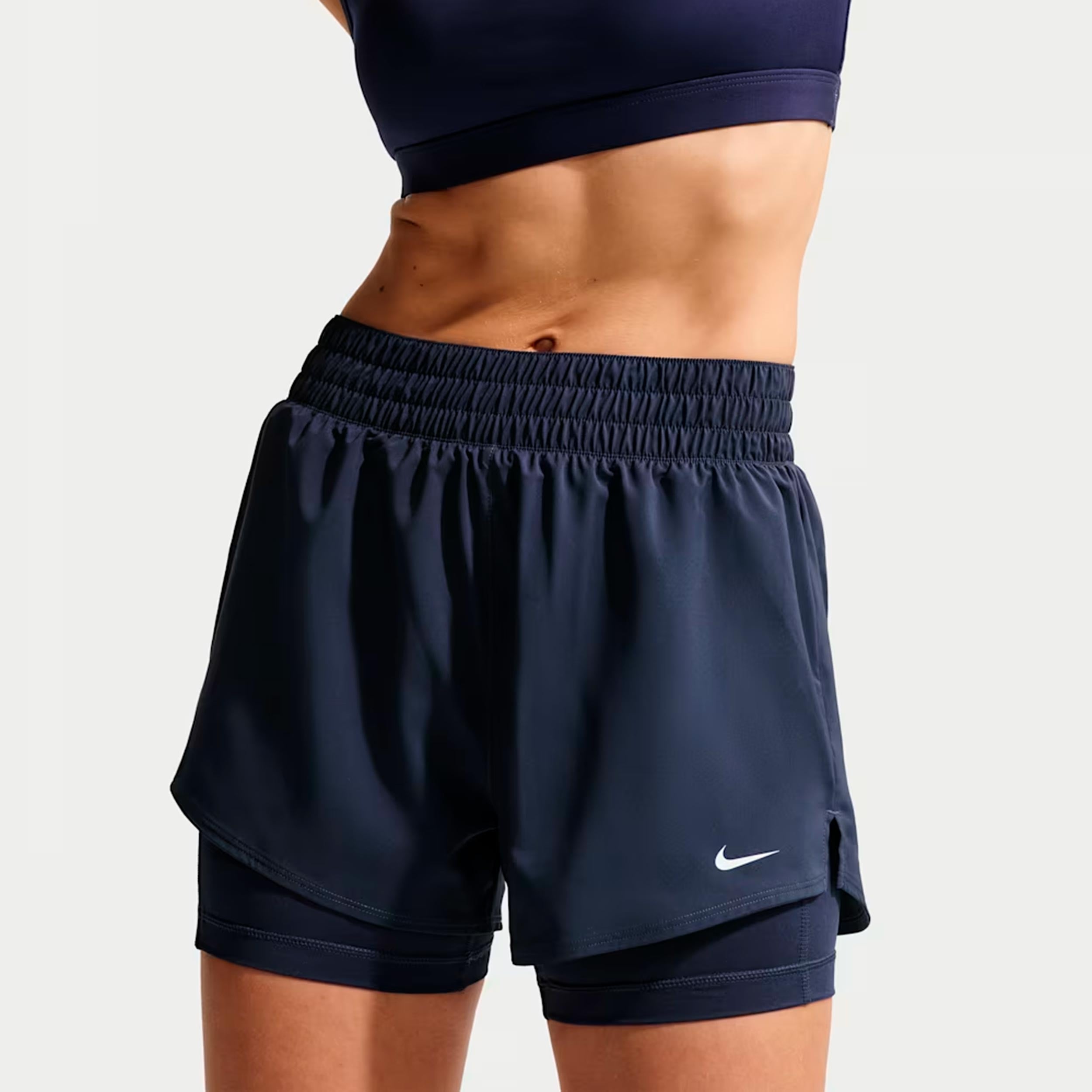Nike Dri-Fit One High Rise 2in1 3in Shorts Damer - mørkeblå