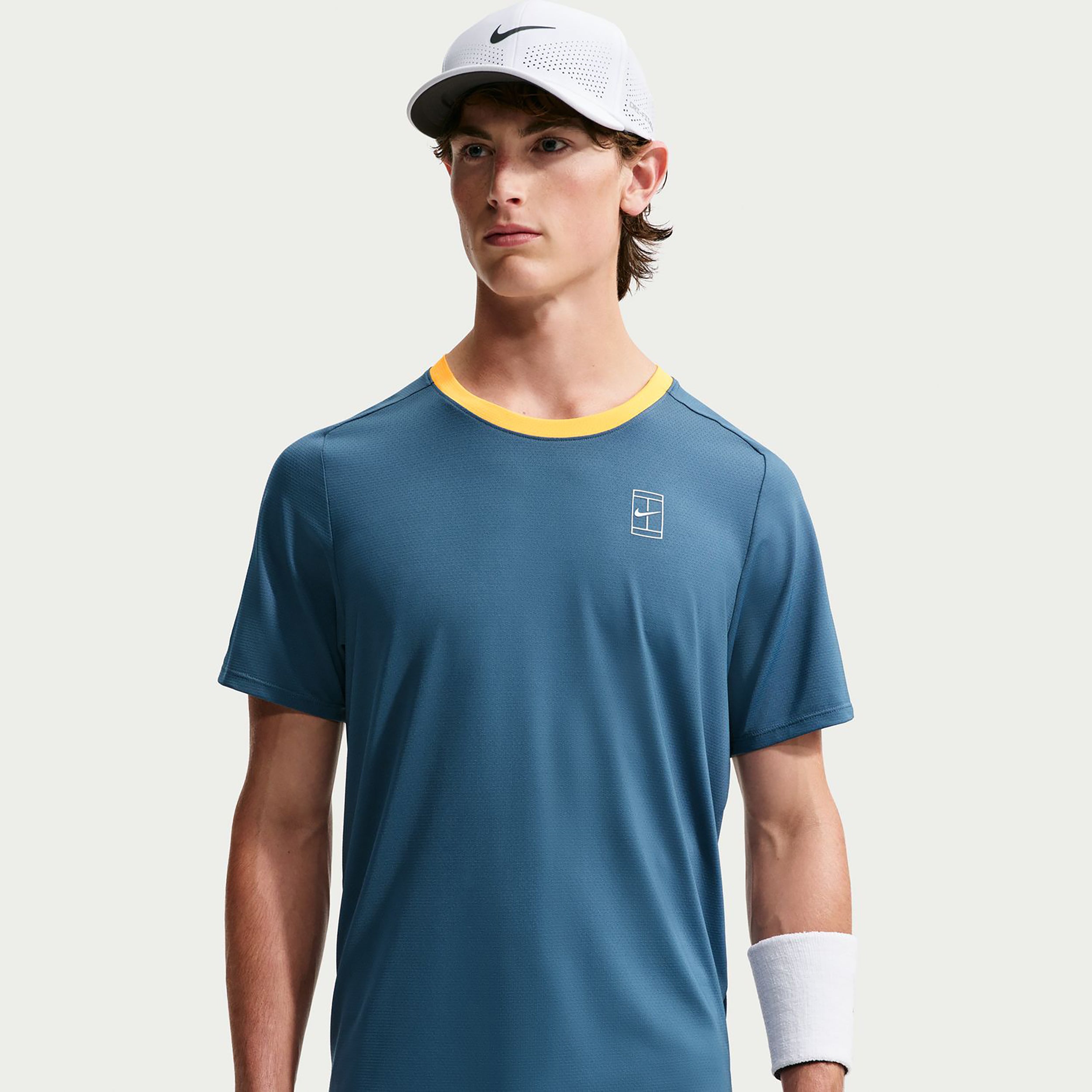 Nike Court Dri-FIT Advantage T-shirt Herrer - blå-grå, gul