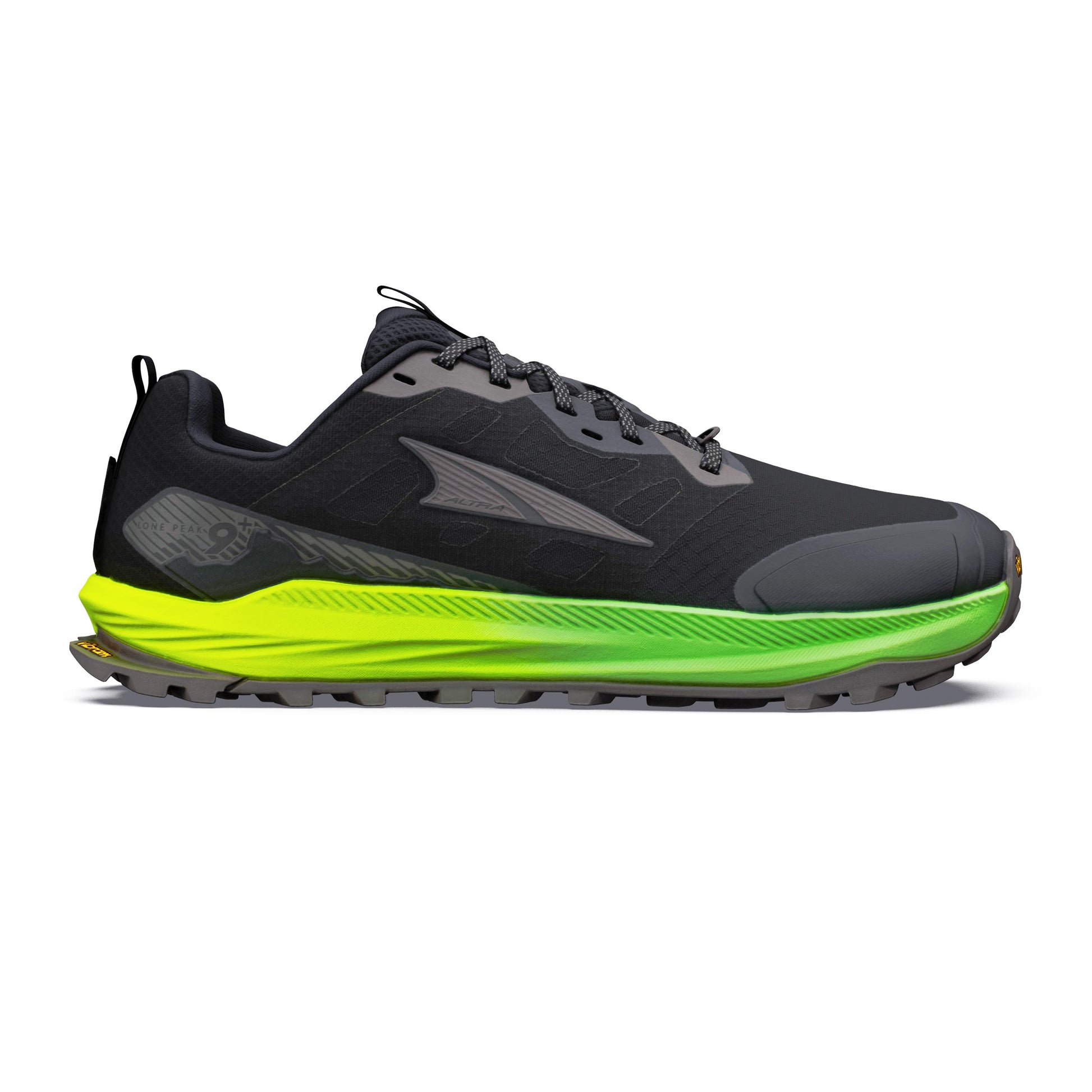 Altra Lone Peak 9+ Trailsko Herrer - sort, grøn