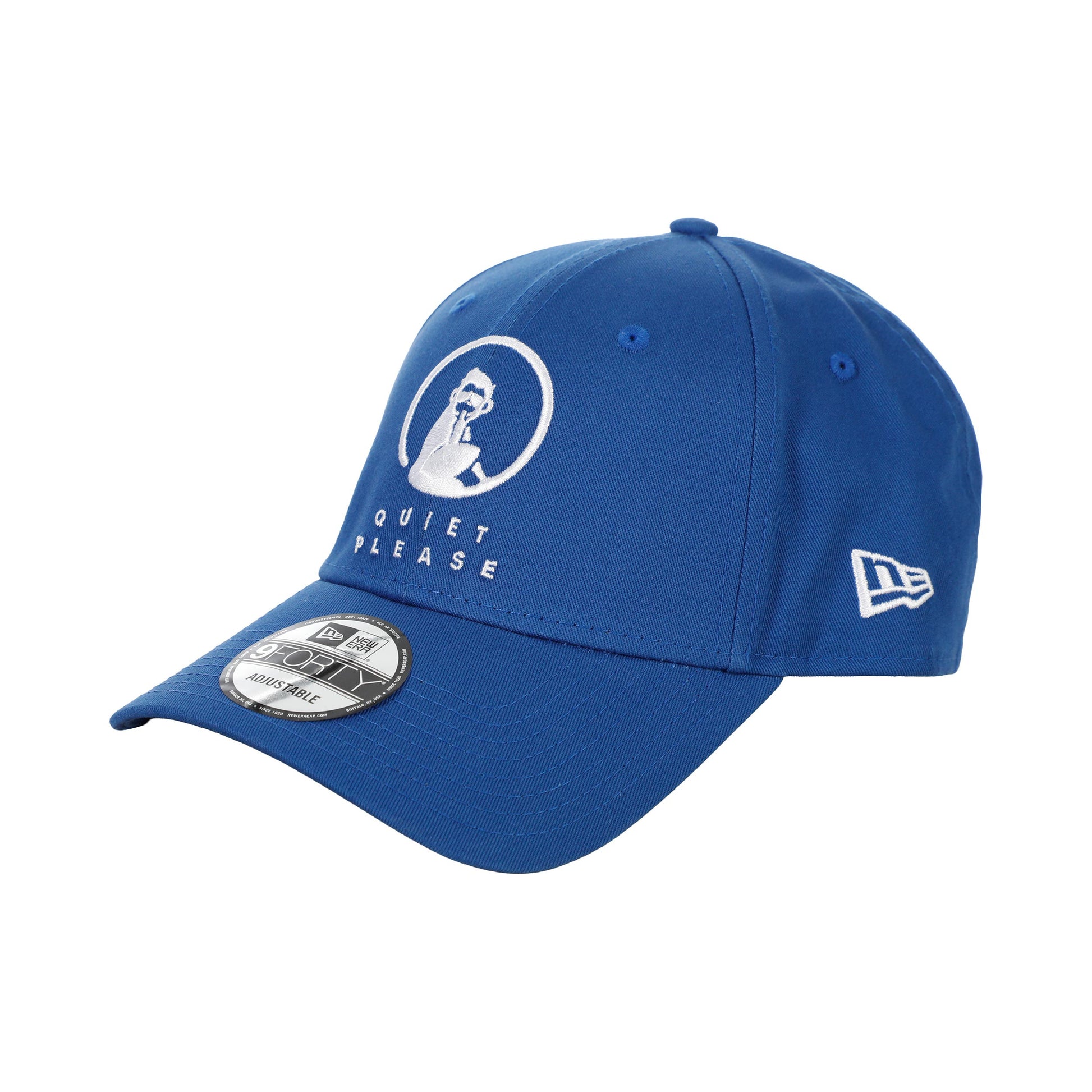 Quiet Please New Era Core 9 Forty Cap Unisex-blå, hvid