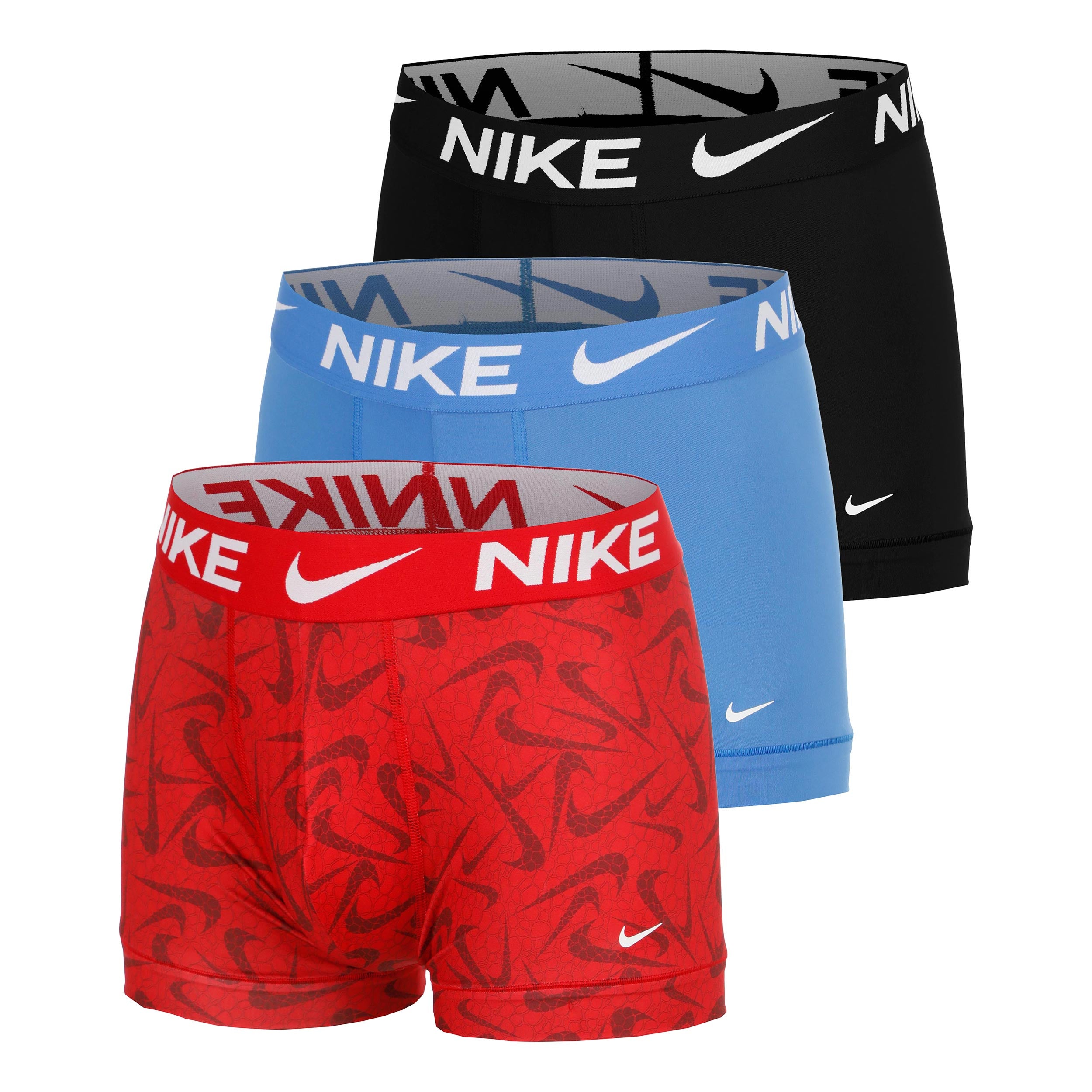 Nike Dri-Fit Essential Micro Trunk Boksershorts - Pakke med 3 Herrer-rød, blå