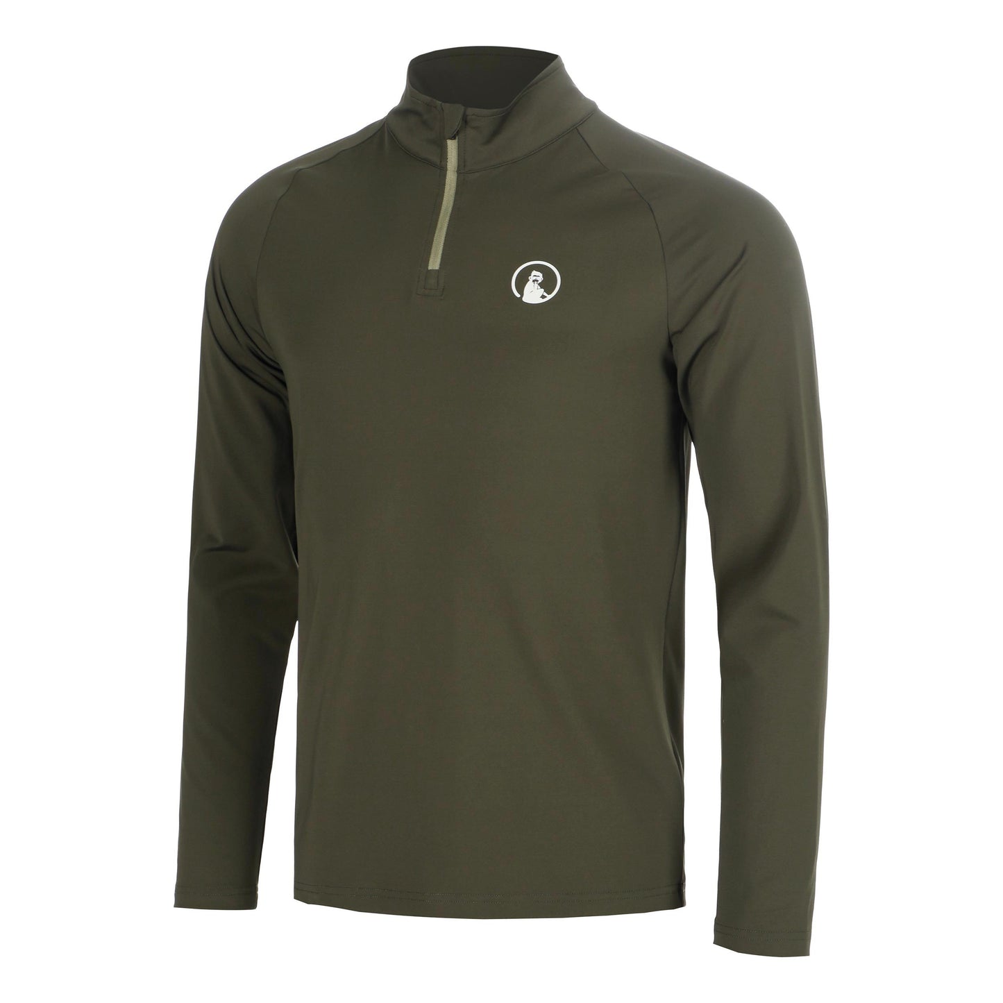 Quiet Please Memories Big Serve 1/4 Zip Shirt, langærmet Herrer - mørkegrøn