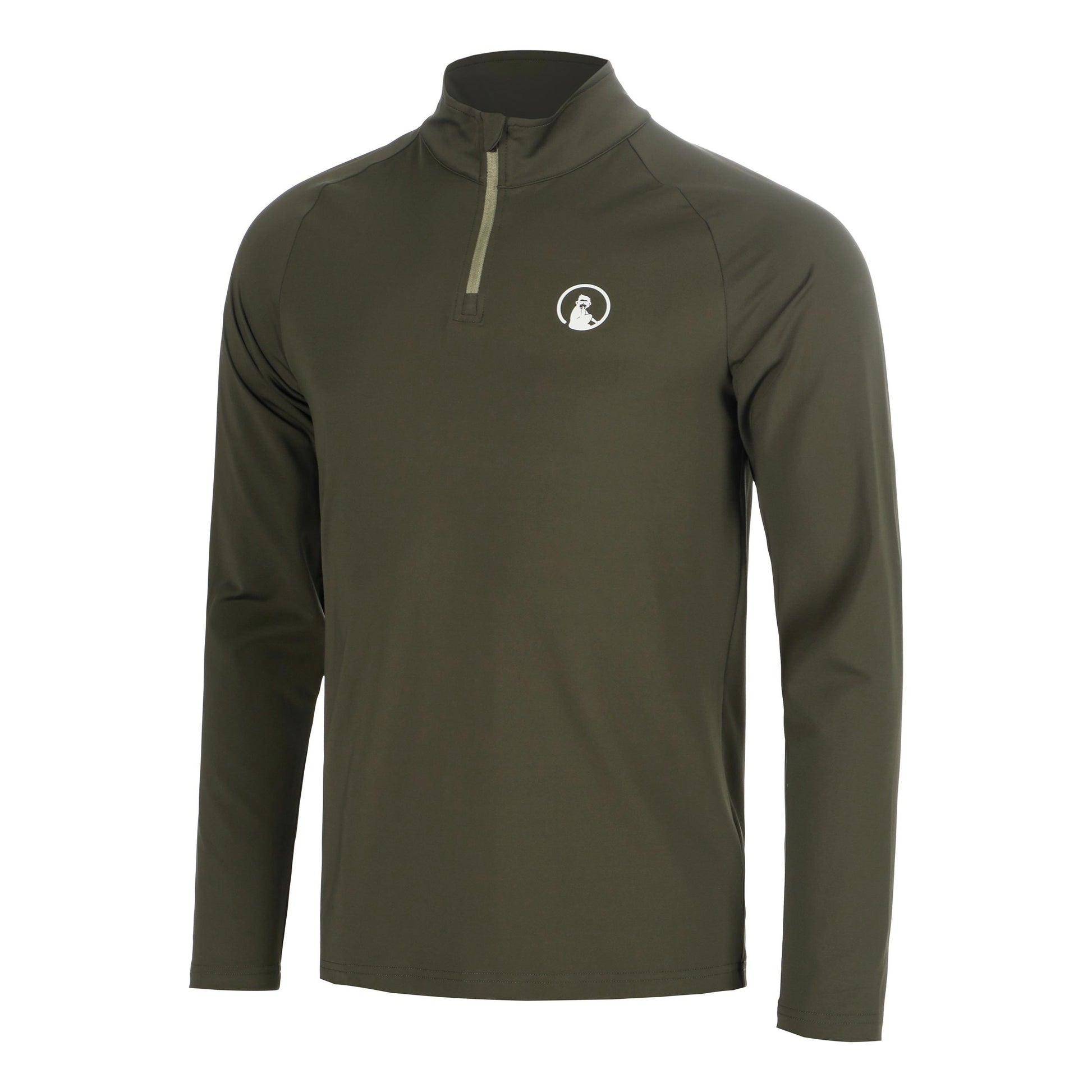 Quiet Please Memories Big Serve 1/4 Zip Shirt, langærmet Herrer - mørkegrøn