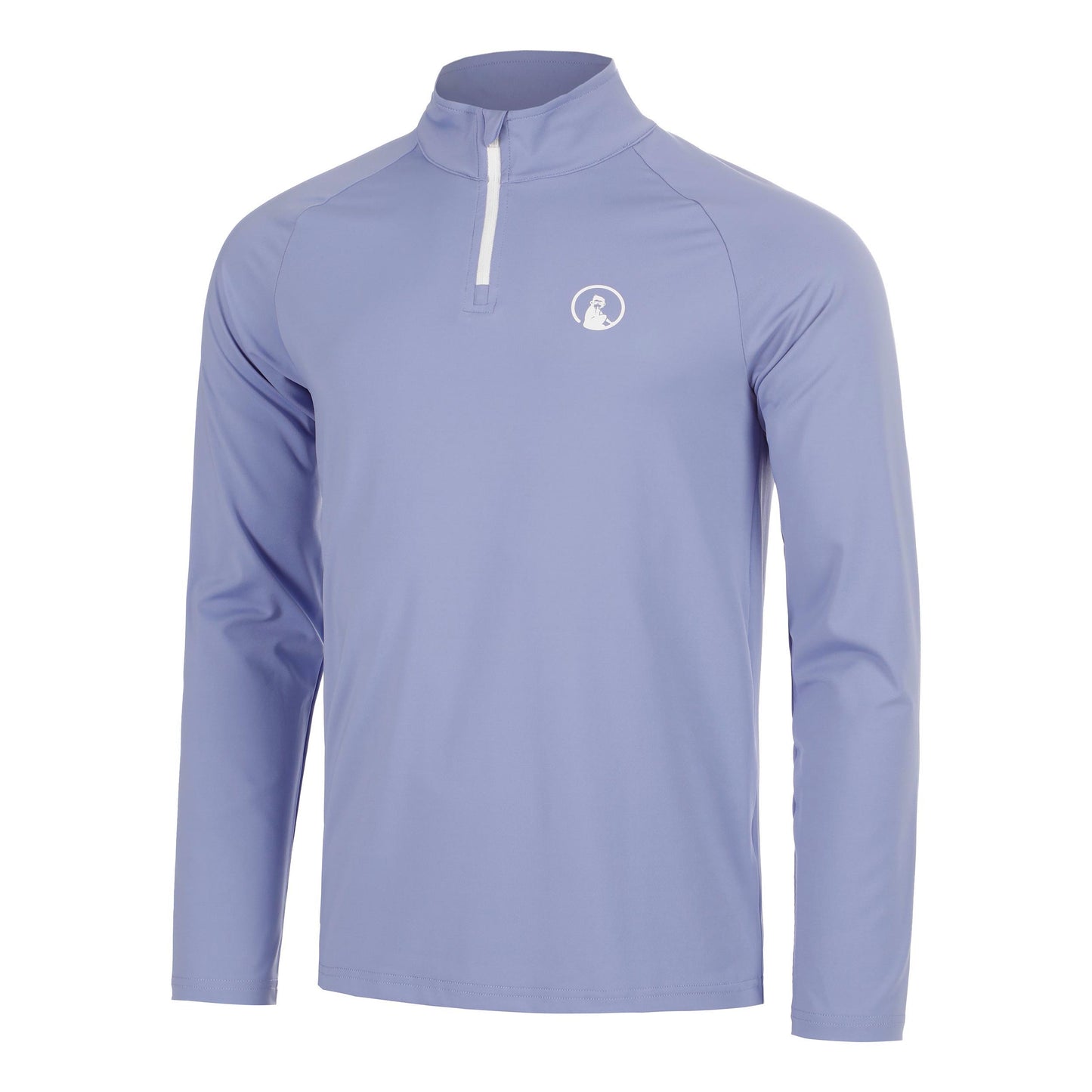 Quiet Please Glow Big Serve 1/4 Zip Shirt, langærmet Herrer - blå, creme