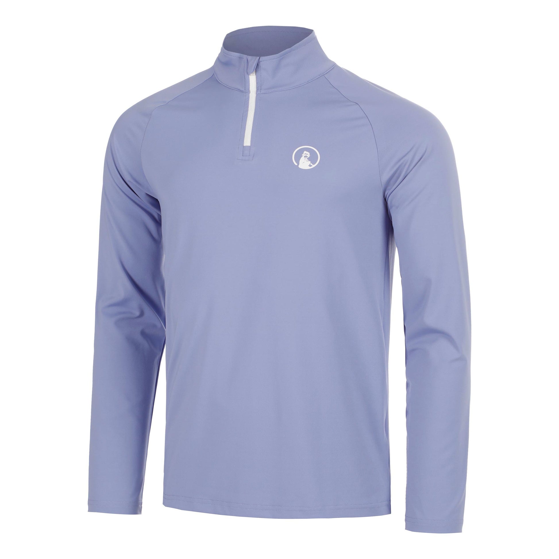 Quiet Please Glow Big Serve 1/4 Zip Shirt, langærmet Herrer - blå, creme