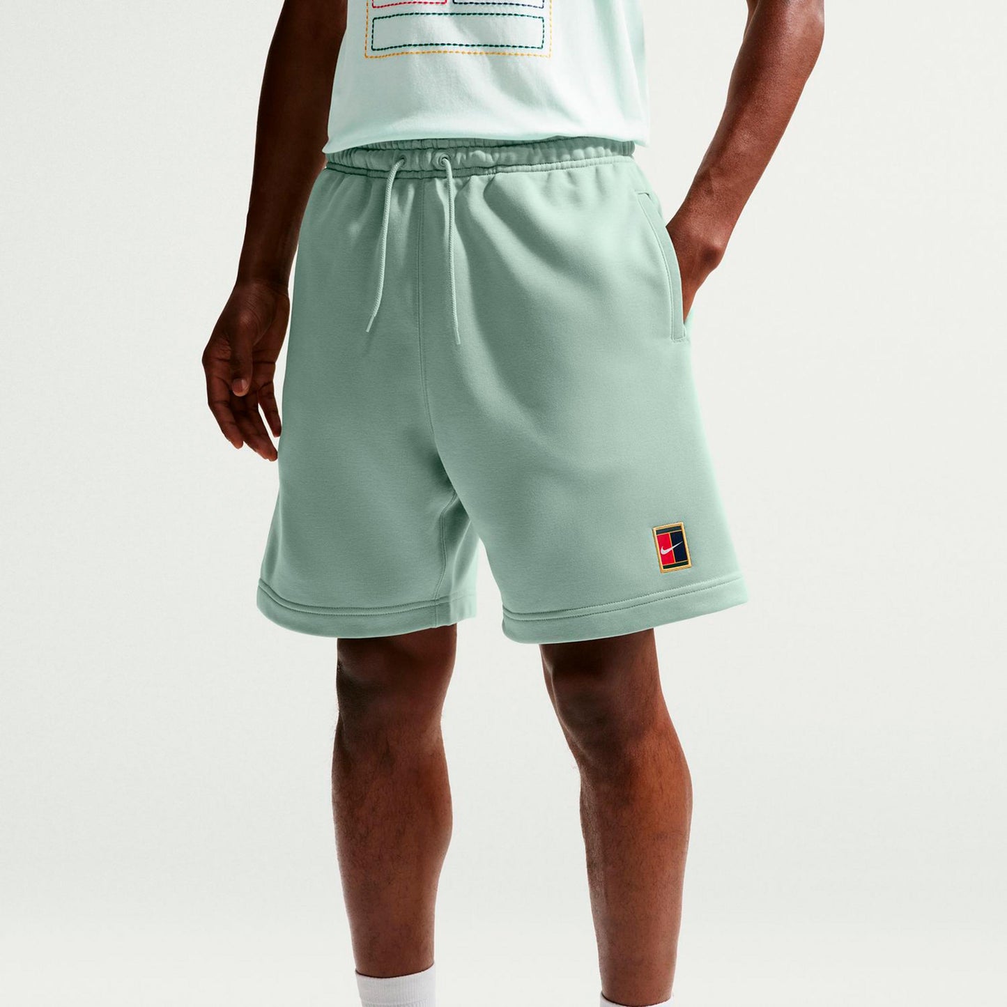Nike Court Dri-Fit Heritage Fleece Shorts Herrer - grågrøn