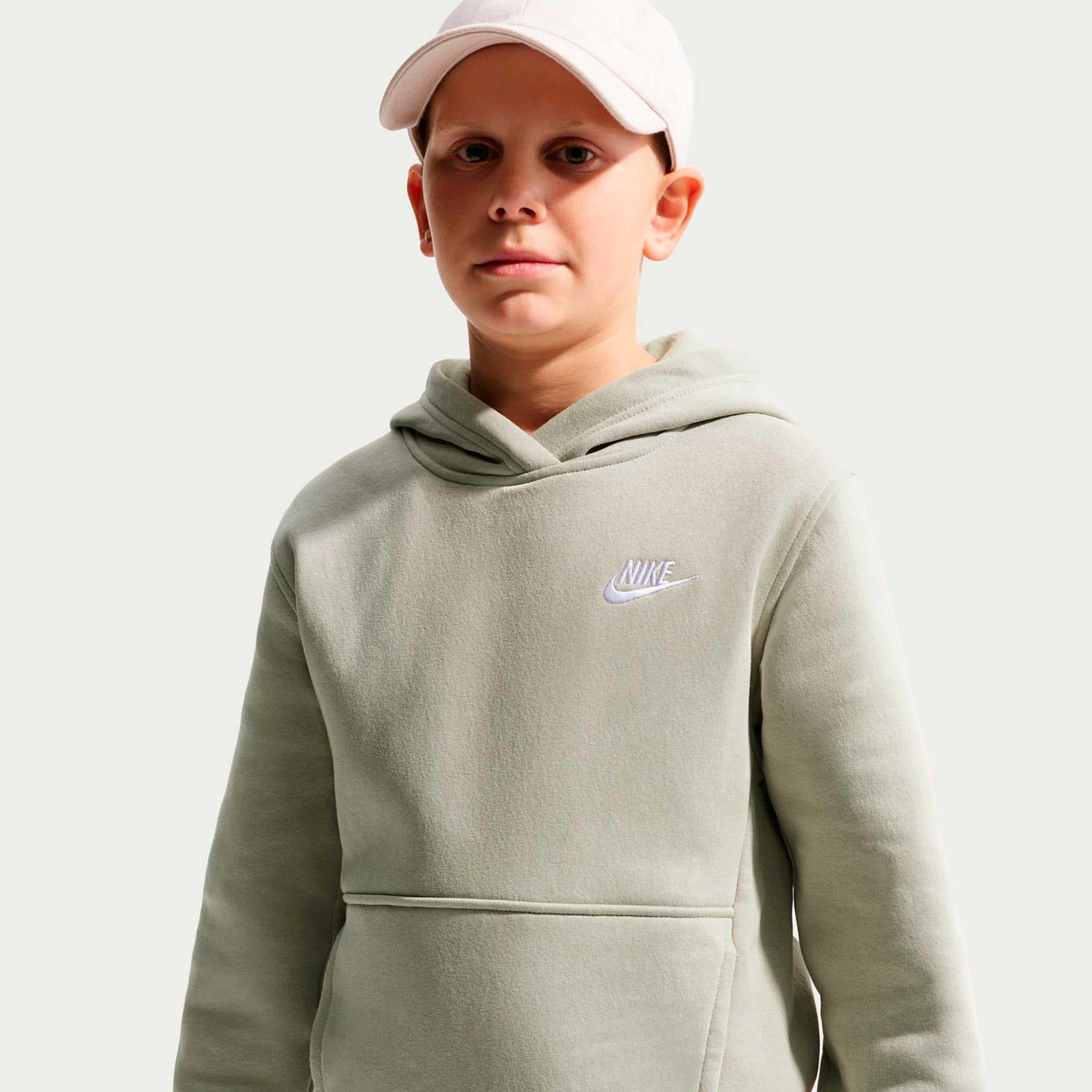 Nike Club Fleece Hættetrøje Børn - grågrøn