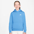 Club Fleece Hættetrøje Børn - lyseblå, hvid