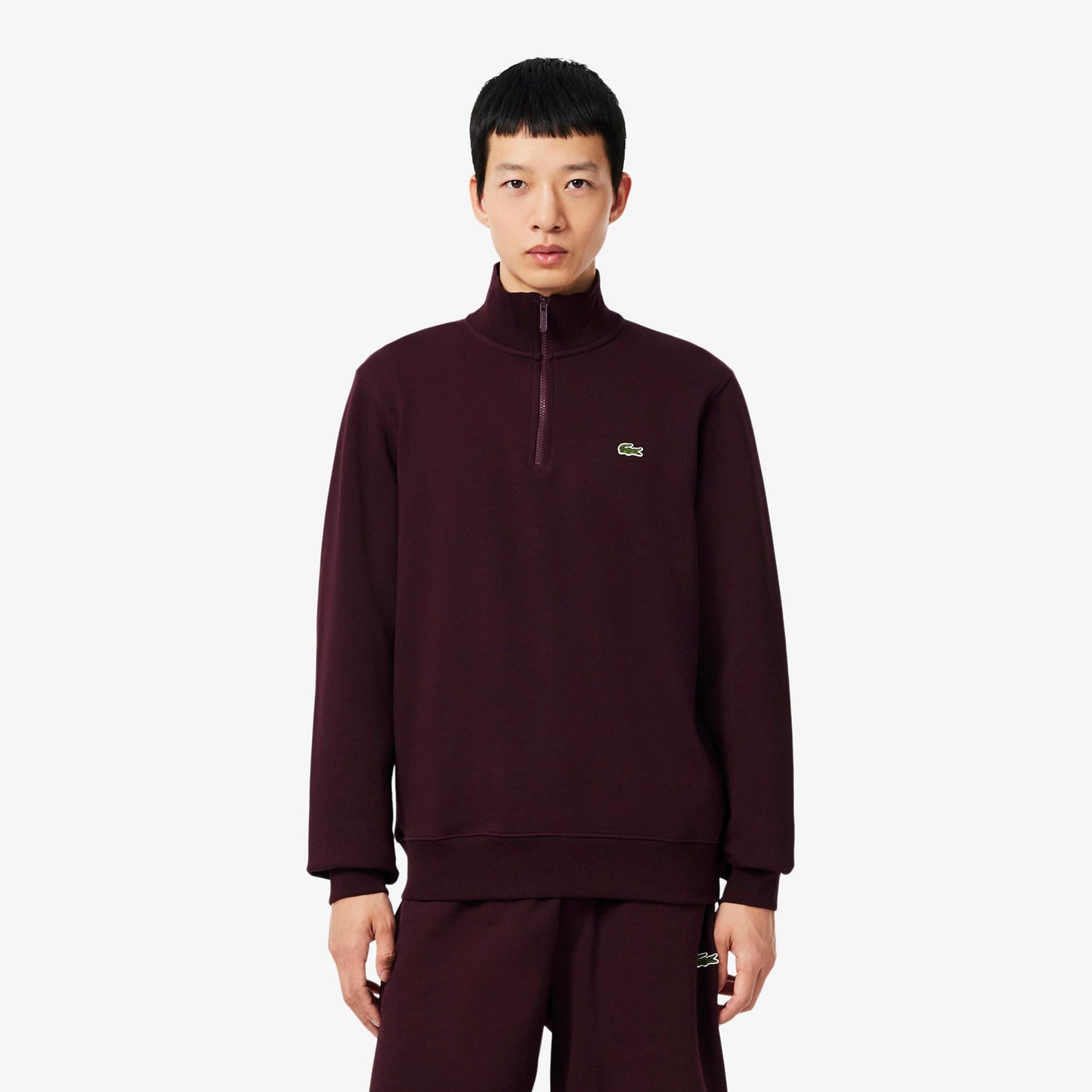 Lacoste High Neck Sweatshirt Herrer - mørkerød