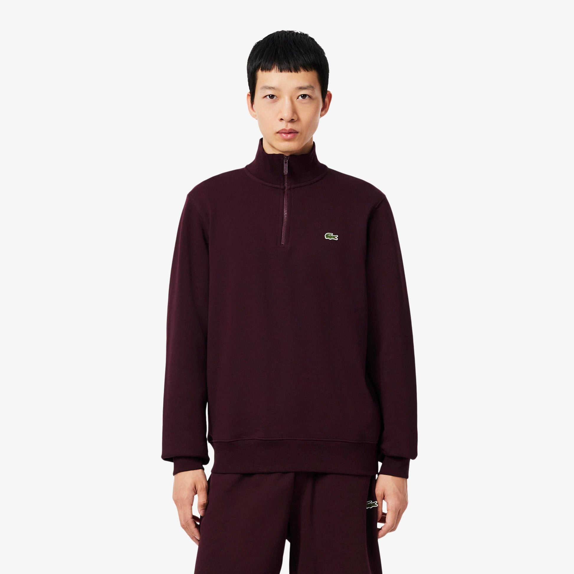 Lacoste High Neck Sweatshirt Herrer - mørkerød
