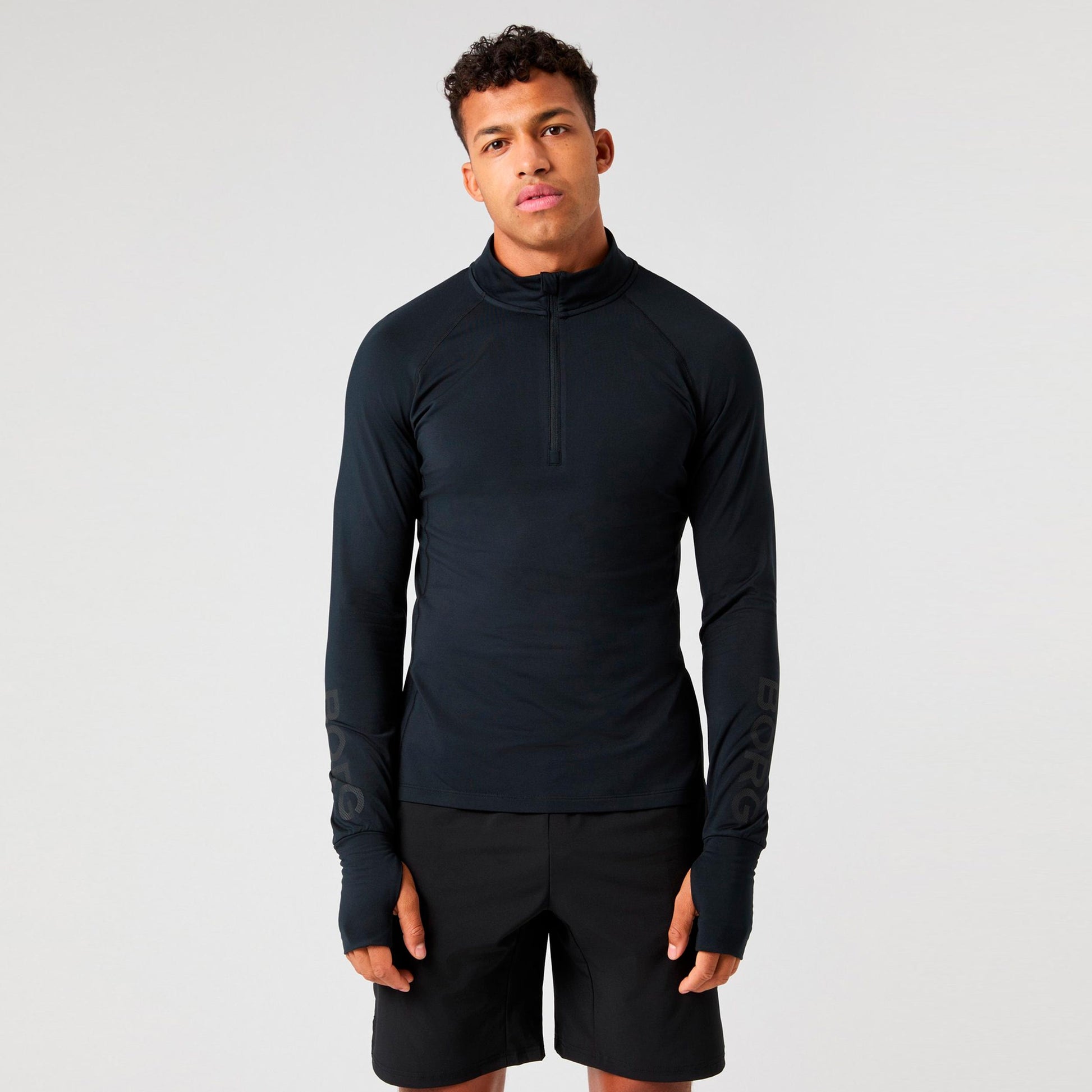 Björn Borg Midlayer Half Zip Shirt, langærmet Herrer - sort, sort