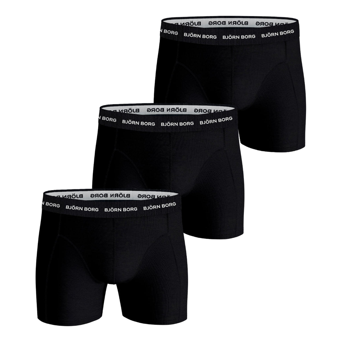 Björn Borg Cotton Stretch Boksershorts Pakke med 3 Herrer - sort
