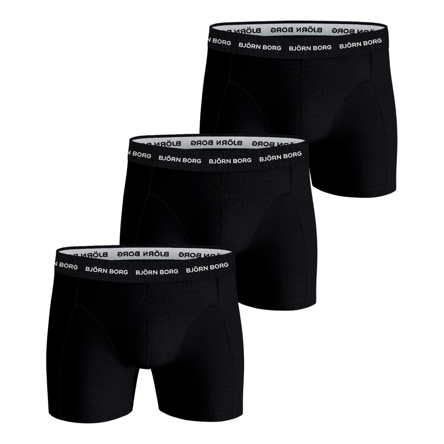 Björn Borg Cotton Stretch Boksershorts Pakke med 3 Herrer - sort