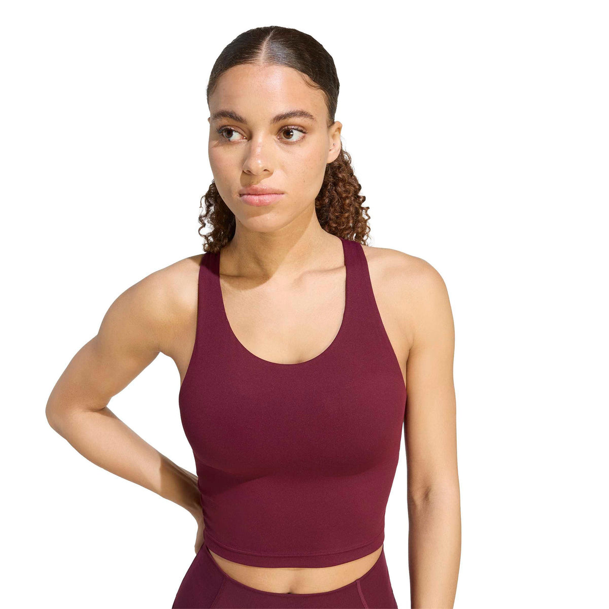 adidas All Me Medium Support Sports-BH Damer - vinrød