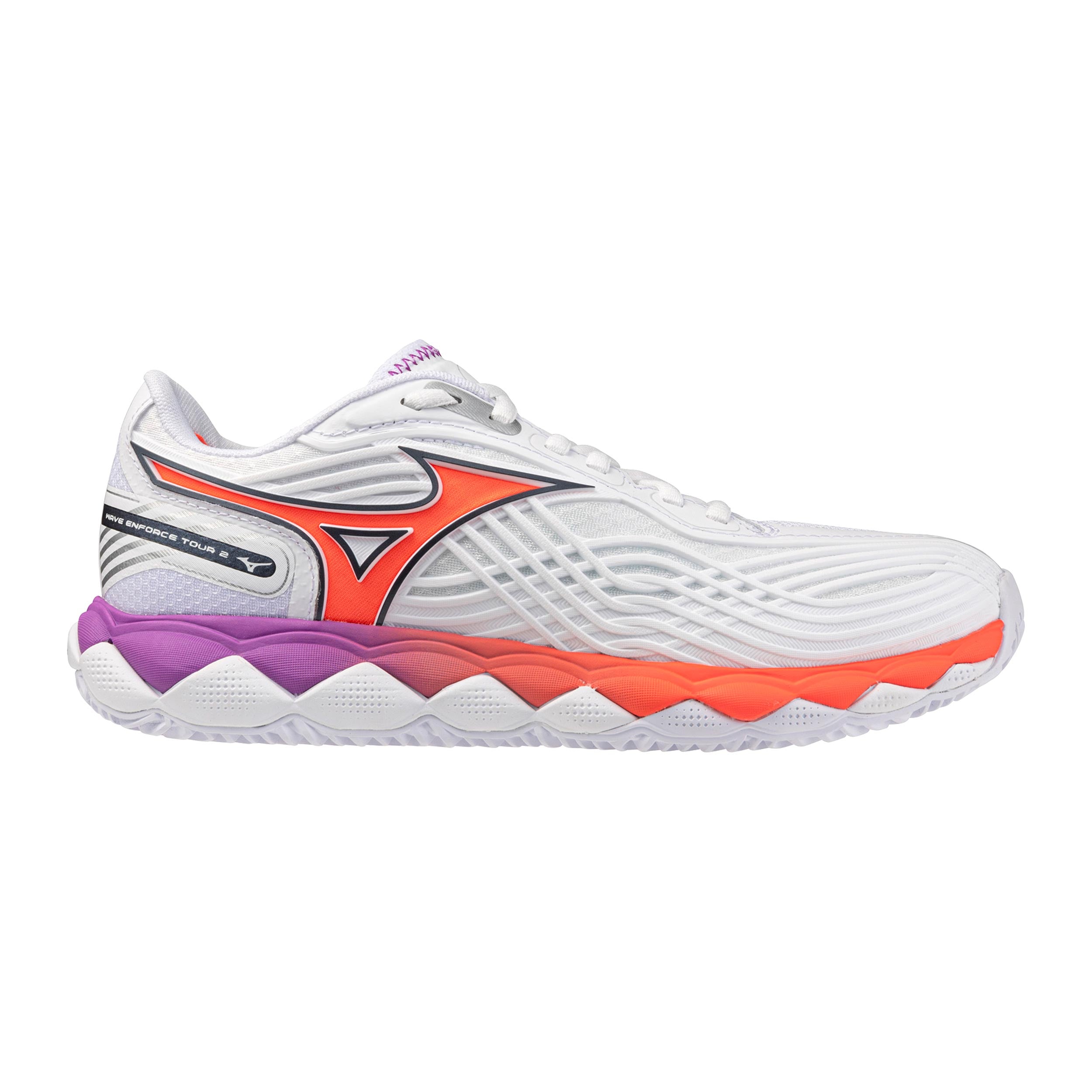 Mizuno Wave Enforce Tour 2 Grusbanesko Damer - hvid, orange