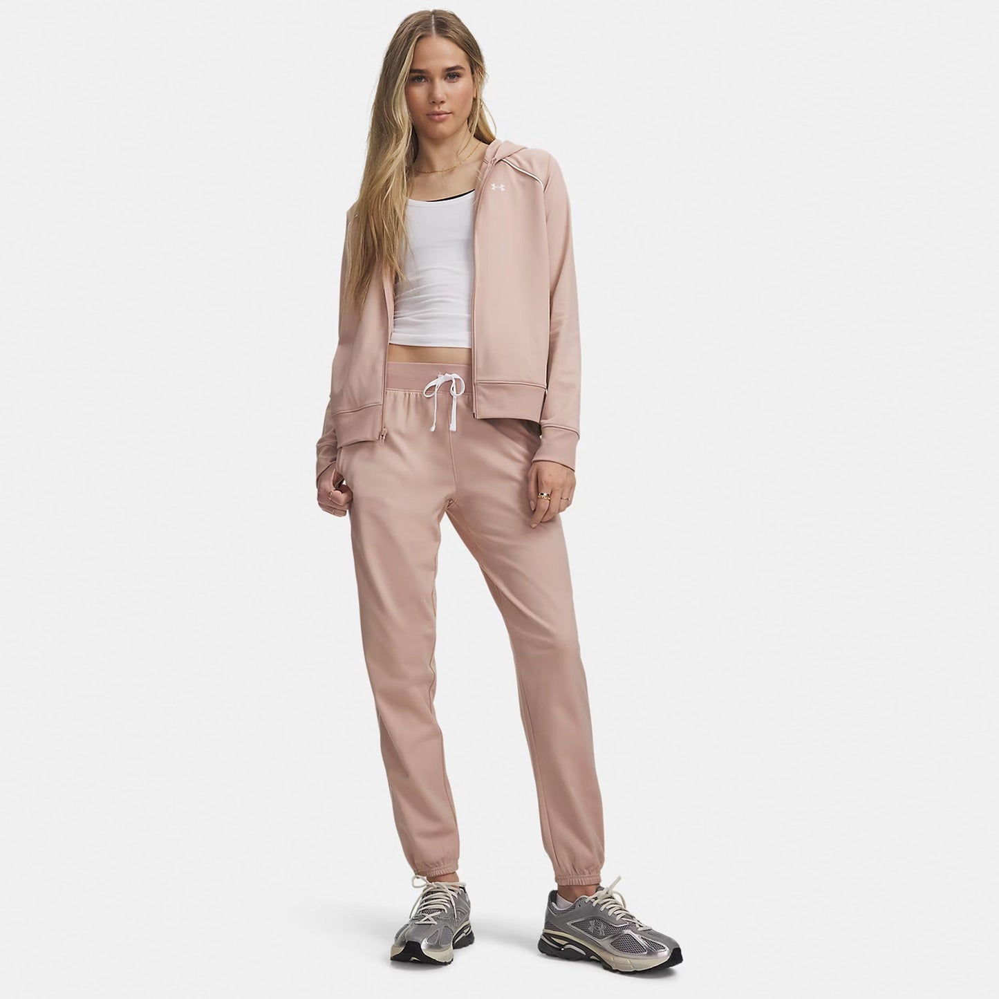 Under Armour Rival Tricot Træningsdragt Damer - pink, hvid