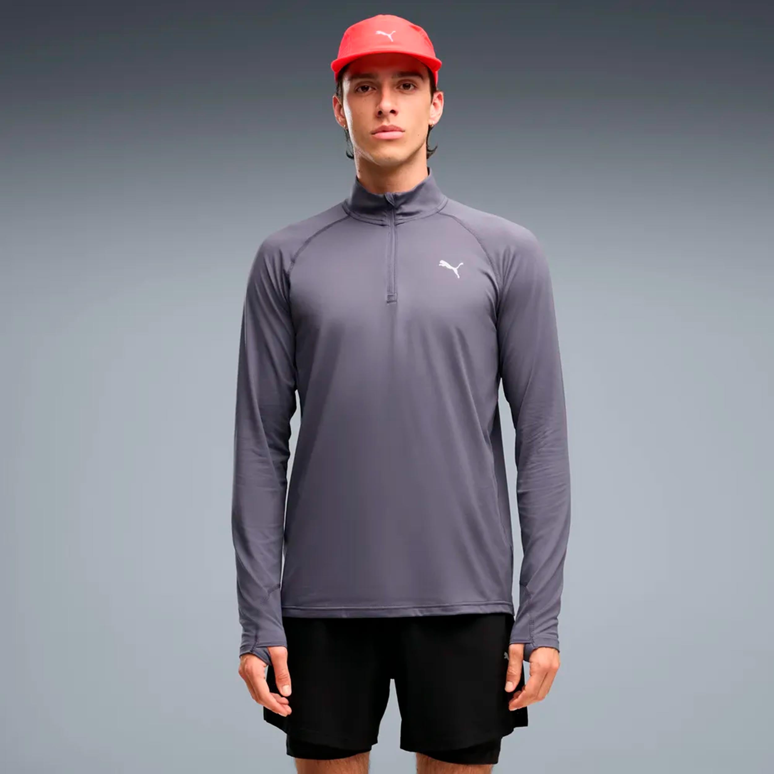 Puma Velocity Cloudspun 1/4 Zip  Løbetrøje Herrer - grå