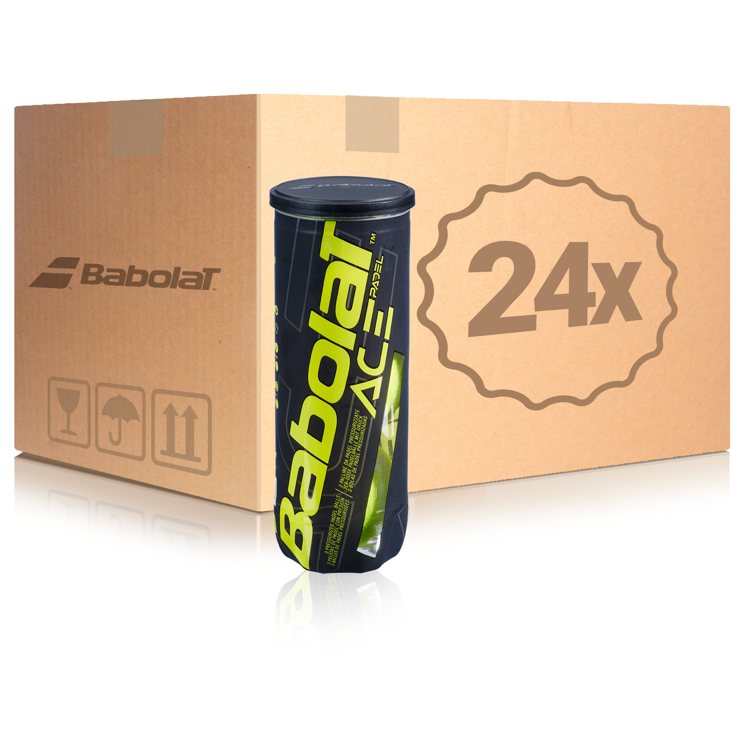 Babolat 24x dåse med 3 Ace Padel X3  I karton