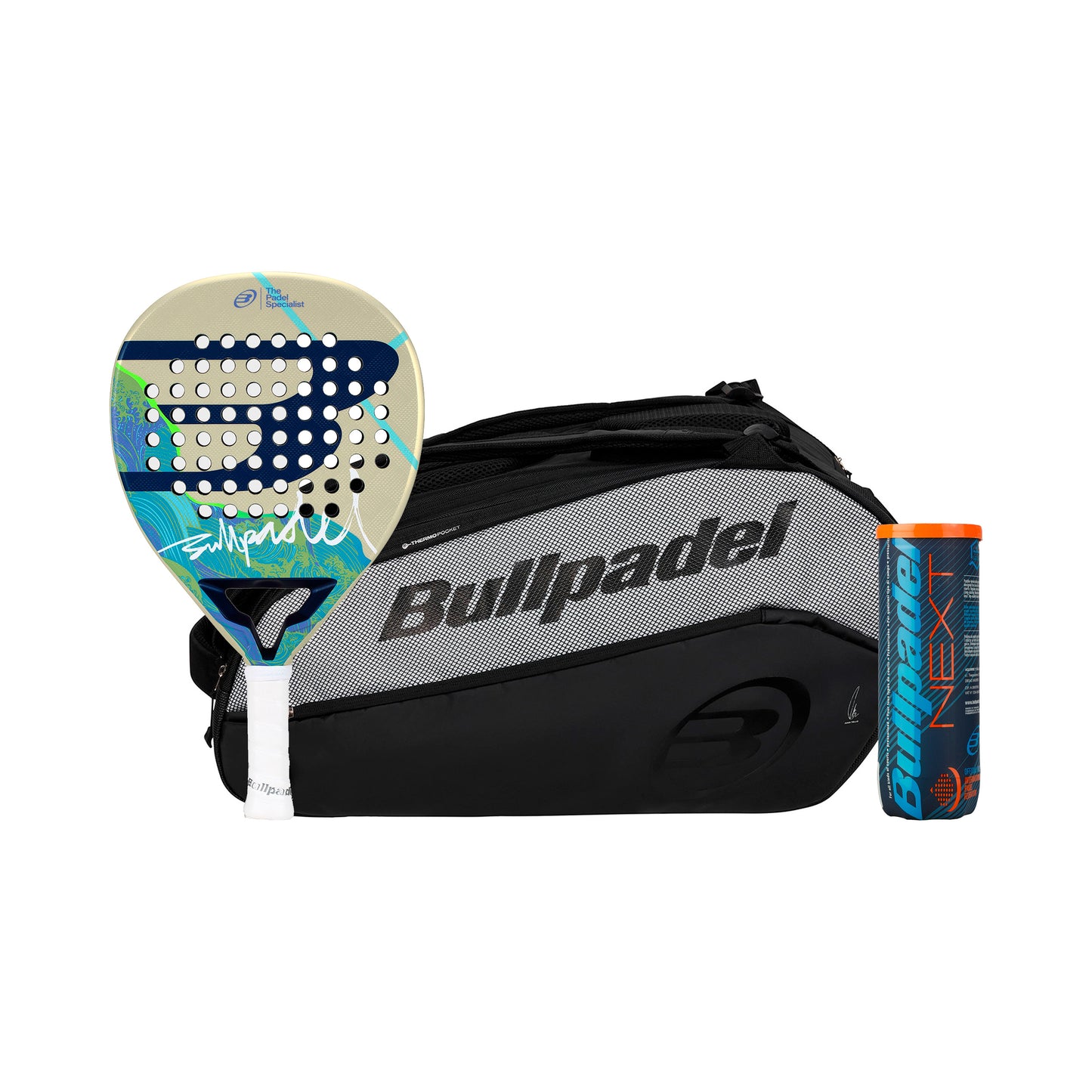 Bullpadel Iconic Light 26 Plus ketsjertaske, Plus bolddåse