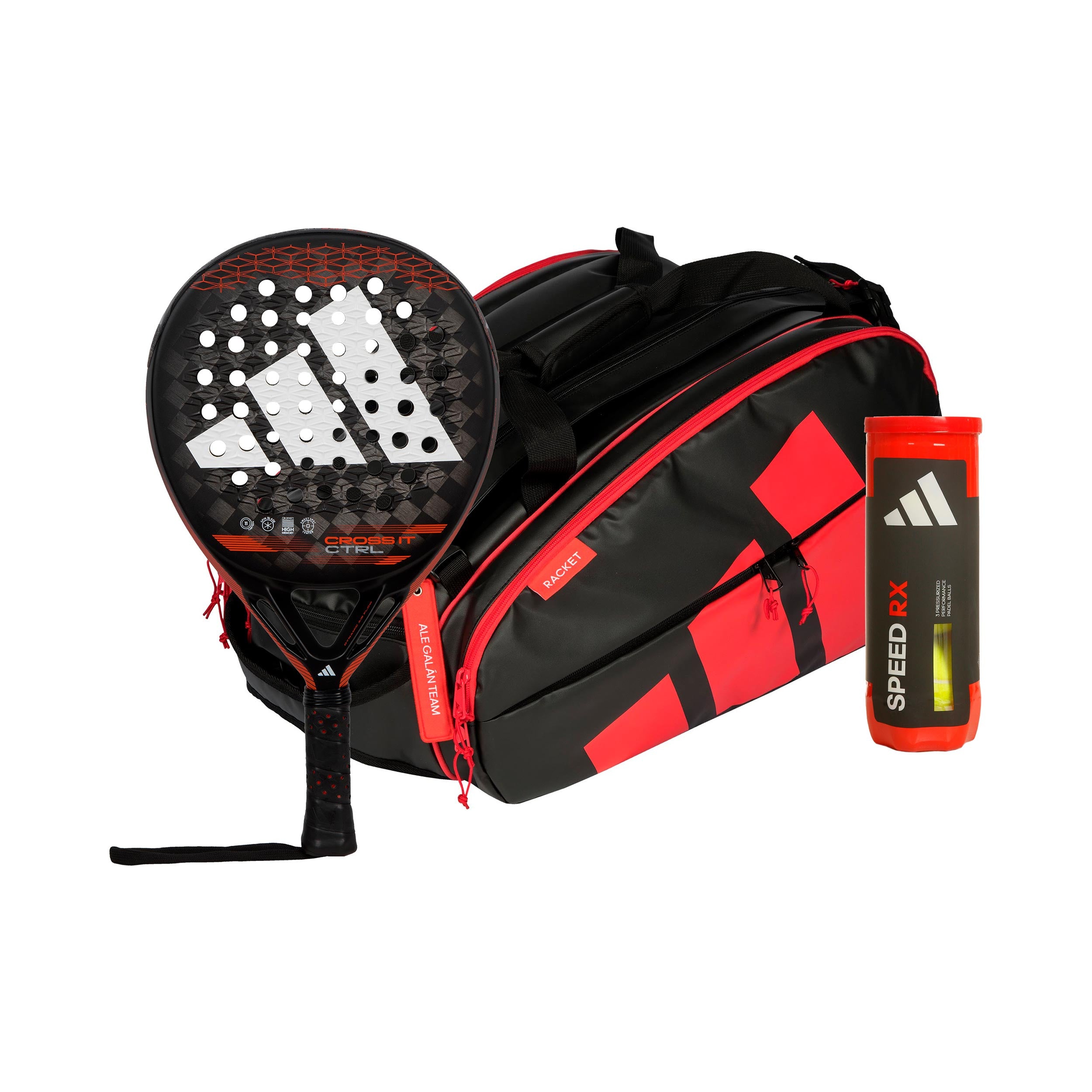 adidas Pakke med 3 Cross It Ctrl Plus ketsjertaske, Plus bolddåse