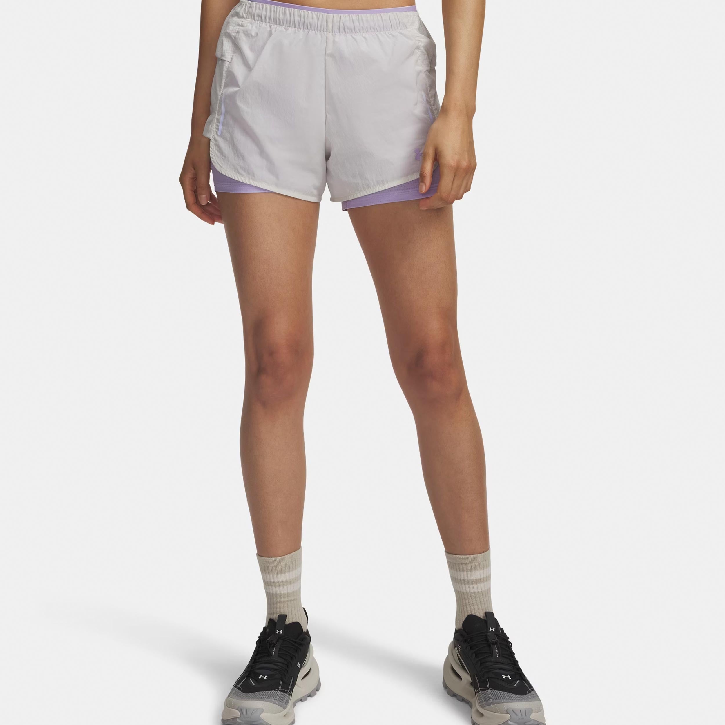 Under Armour Explor Trail Ultra Lined  Løbeshorts Damer-hvid, lilla
