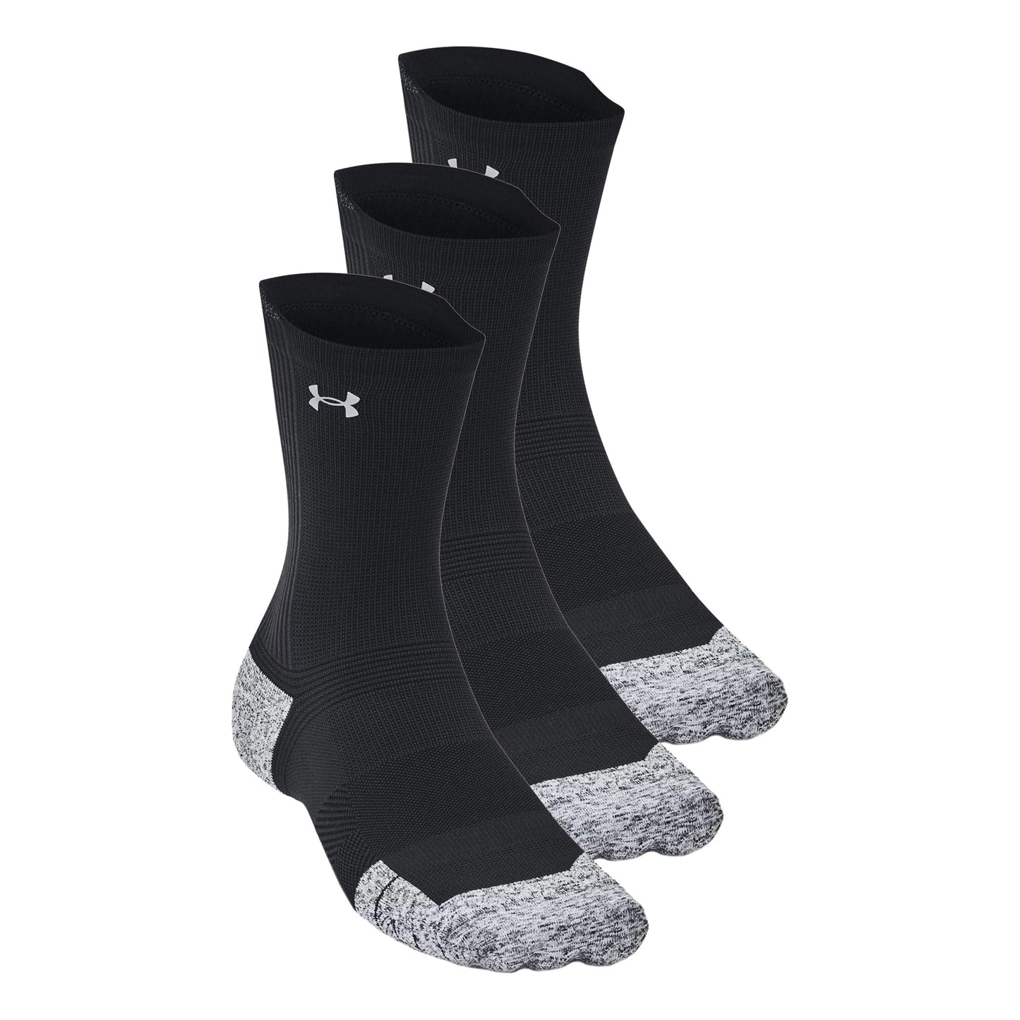 Under Armour Velociti Run Cush Crew 3pack Løbesokker Unisex - sort, sort