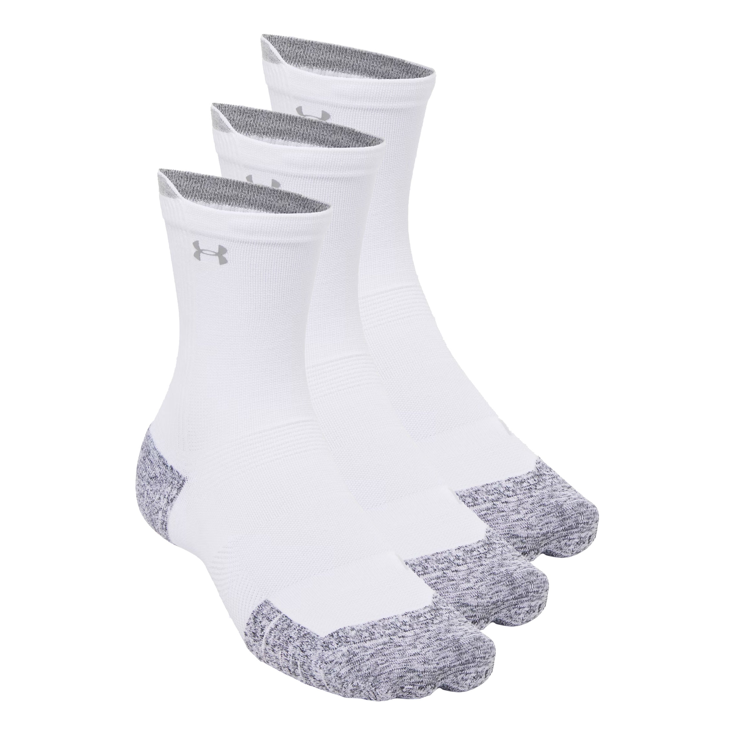 Under Armour Velociti Run Cush Crew 3pack Løbesokker Unisex - hvid, hvid