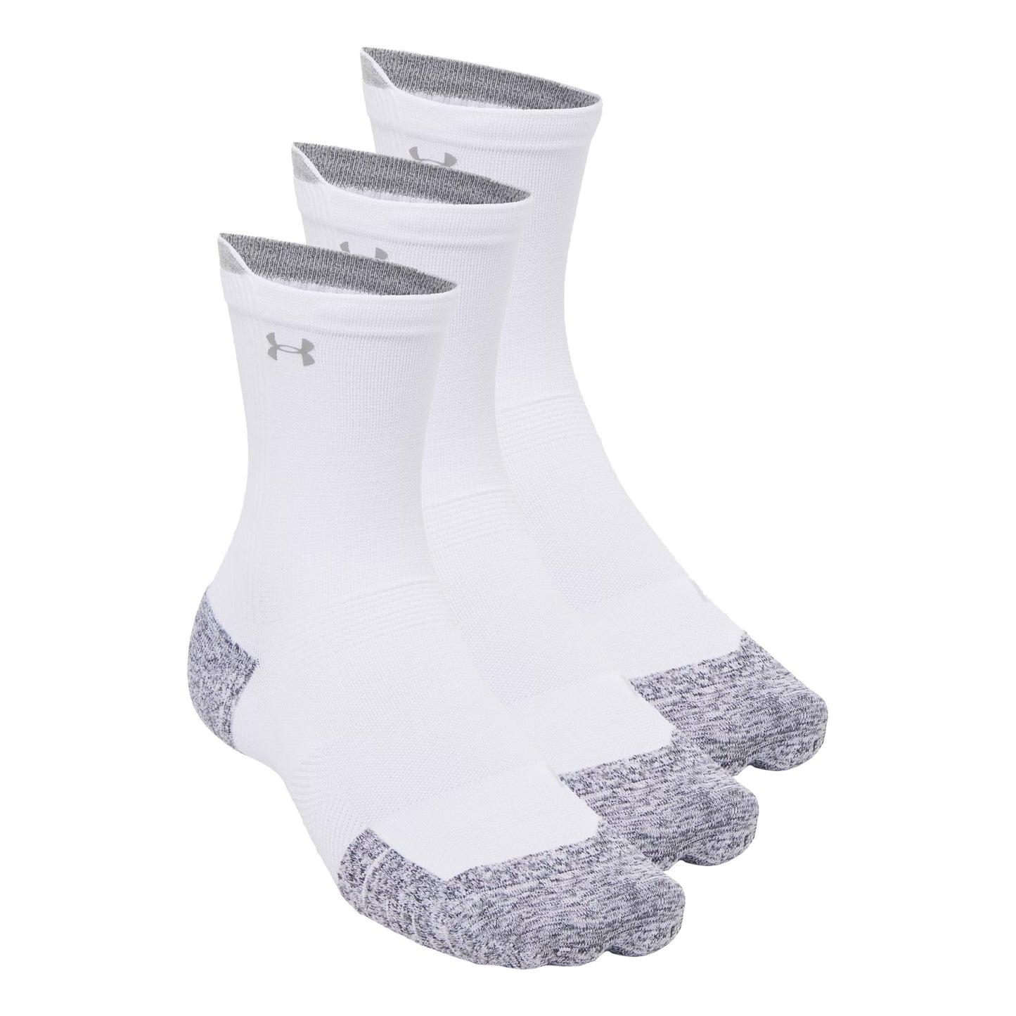 Under Armour Velociti Run Cush Crew 3pack Løbesokker Unisex - hvid, hvid