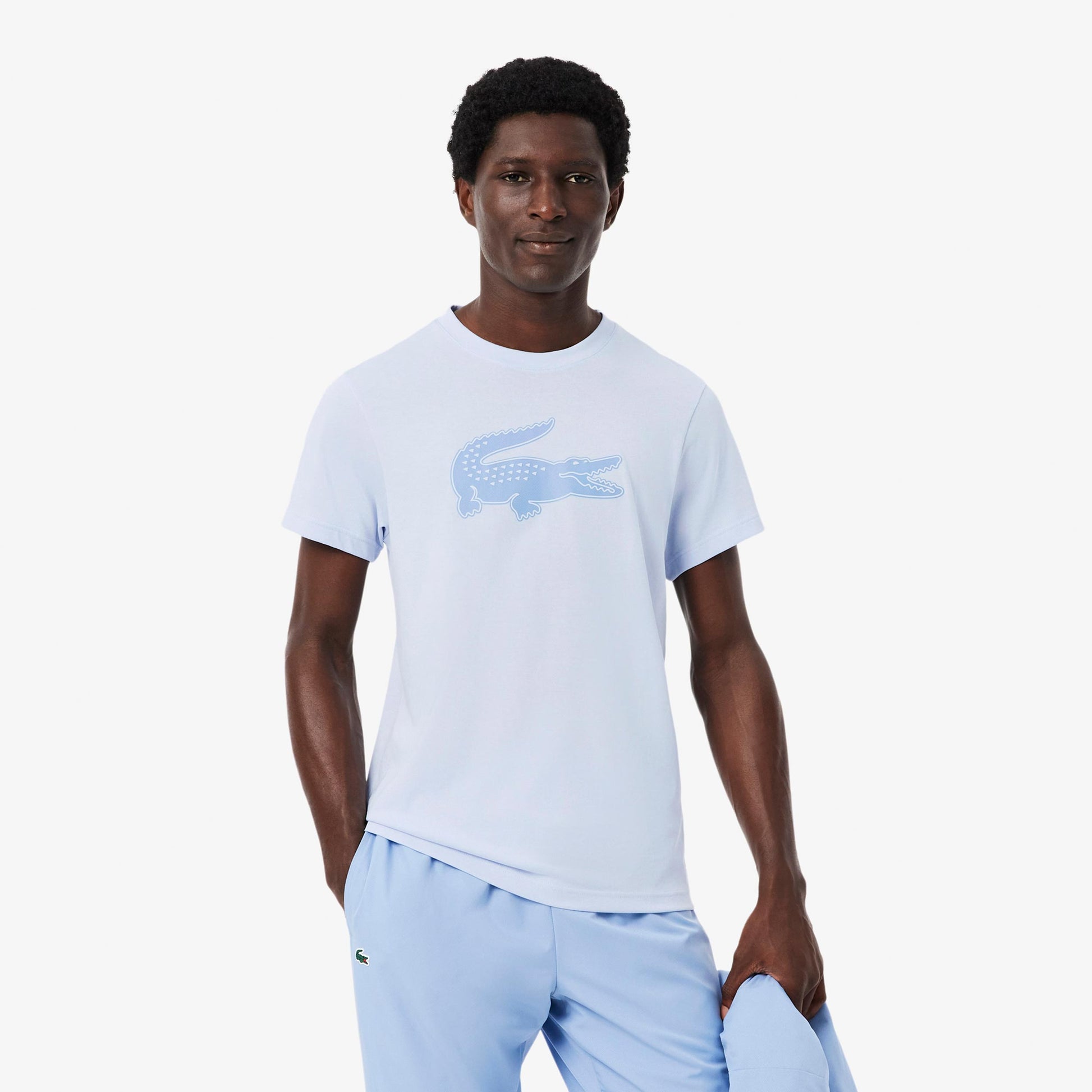 Lacoste T-shirt Herrer - lyseblå, blå-grå