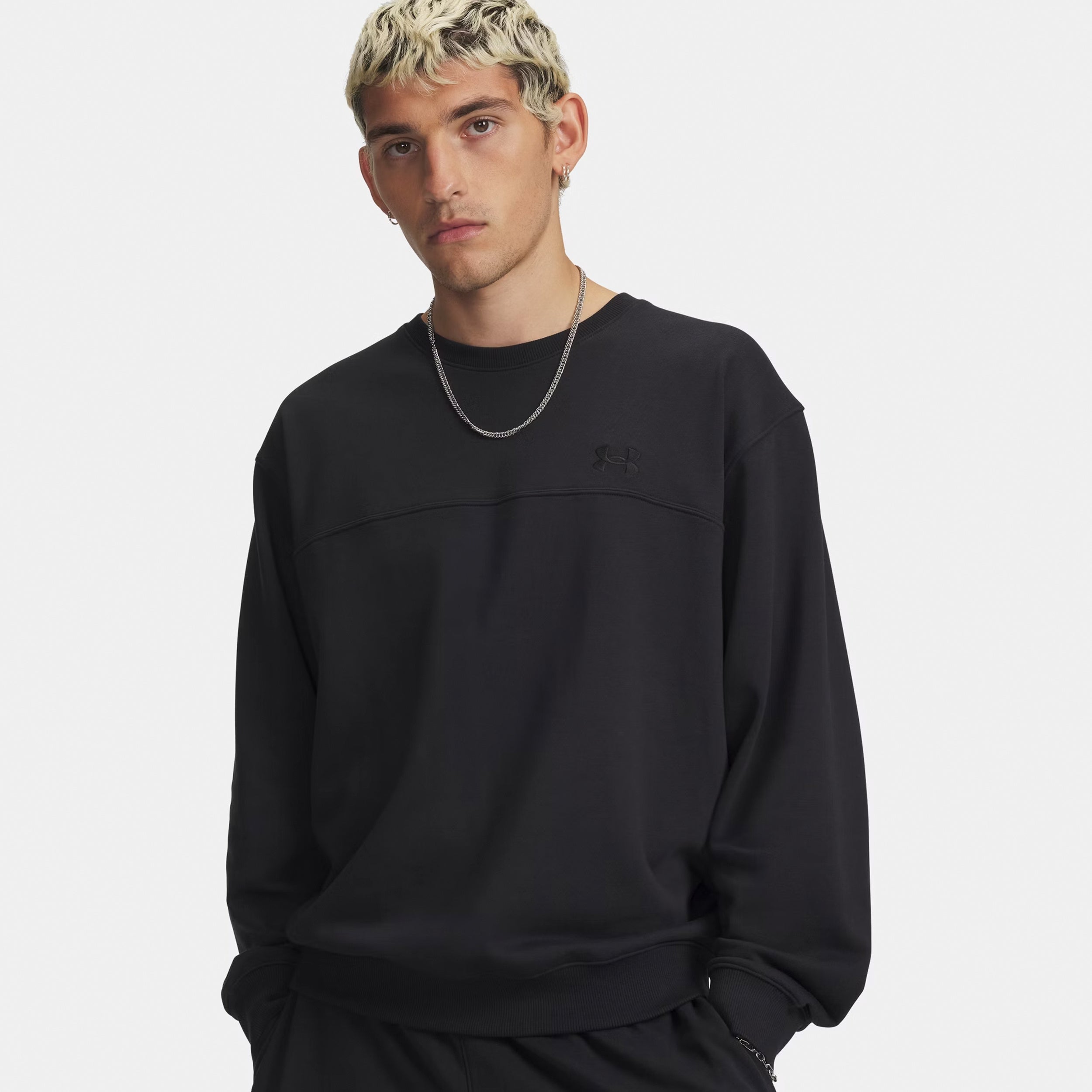Under Armour Rival Crew Sweatshirt Herrer - sort, sort