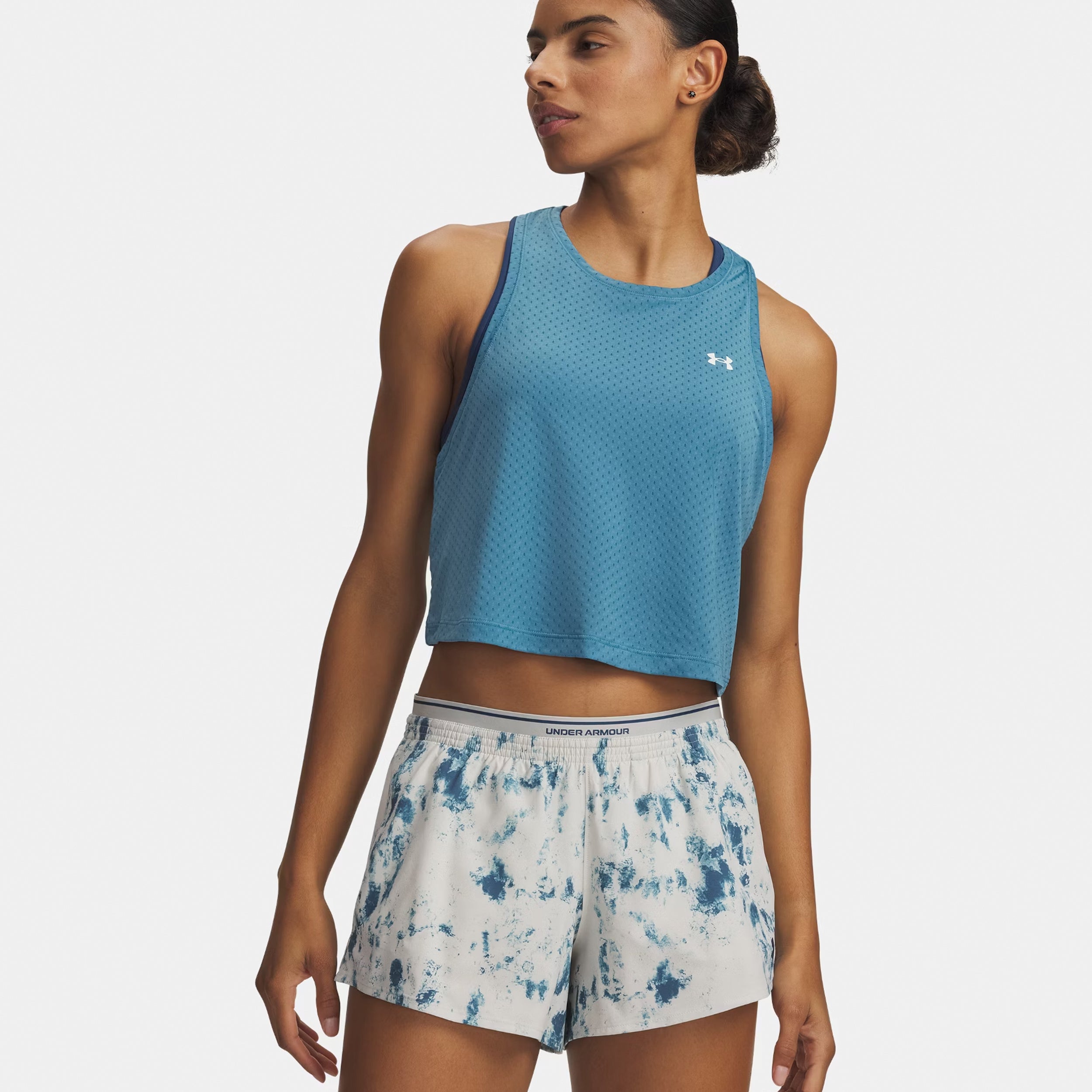 Under Armour Tech Sport Mesh Crop Tanktop Damer-blå