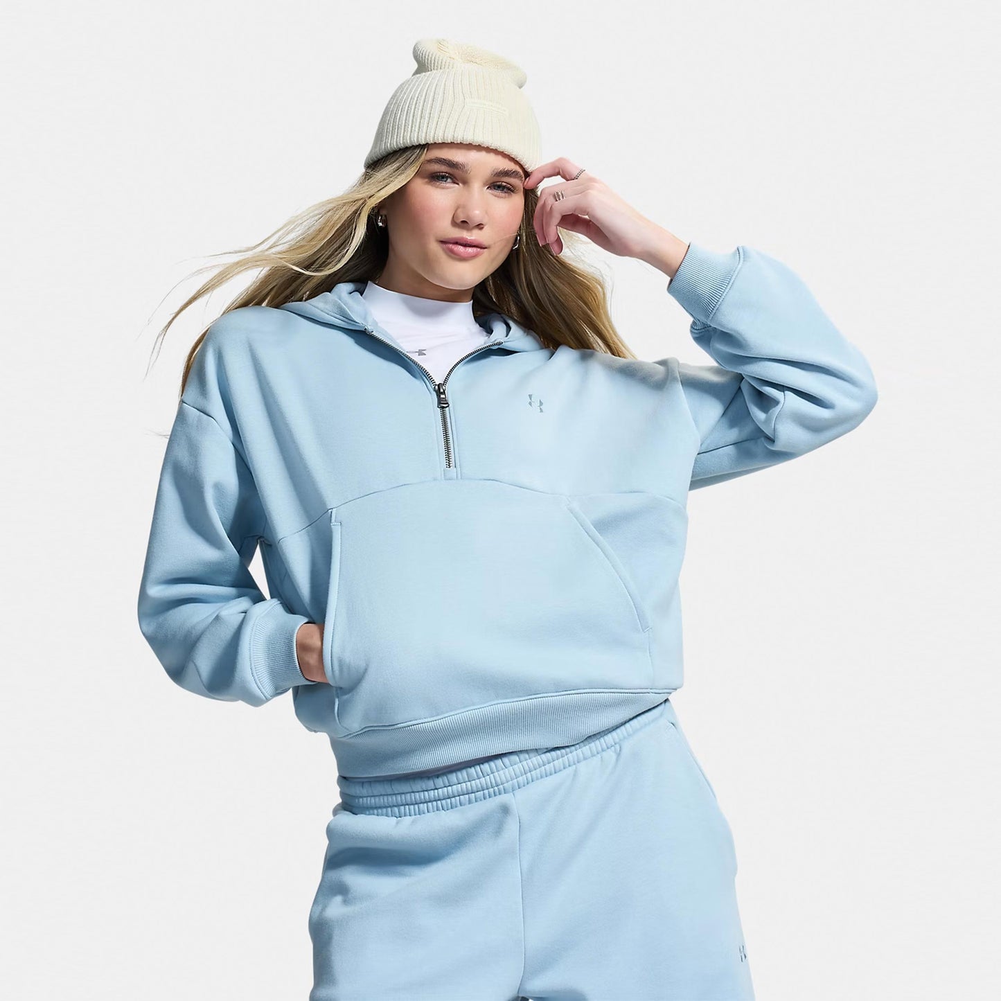 Under Armour Icon Fleece Halfzip Hættetrøje Damer - blå, blå-grå