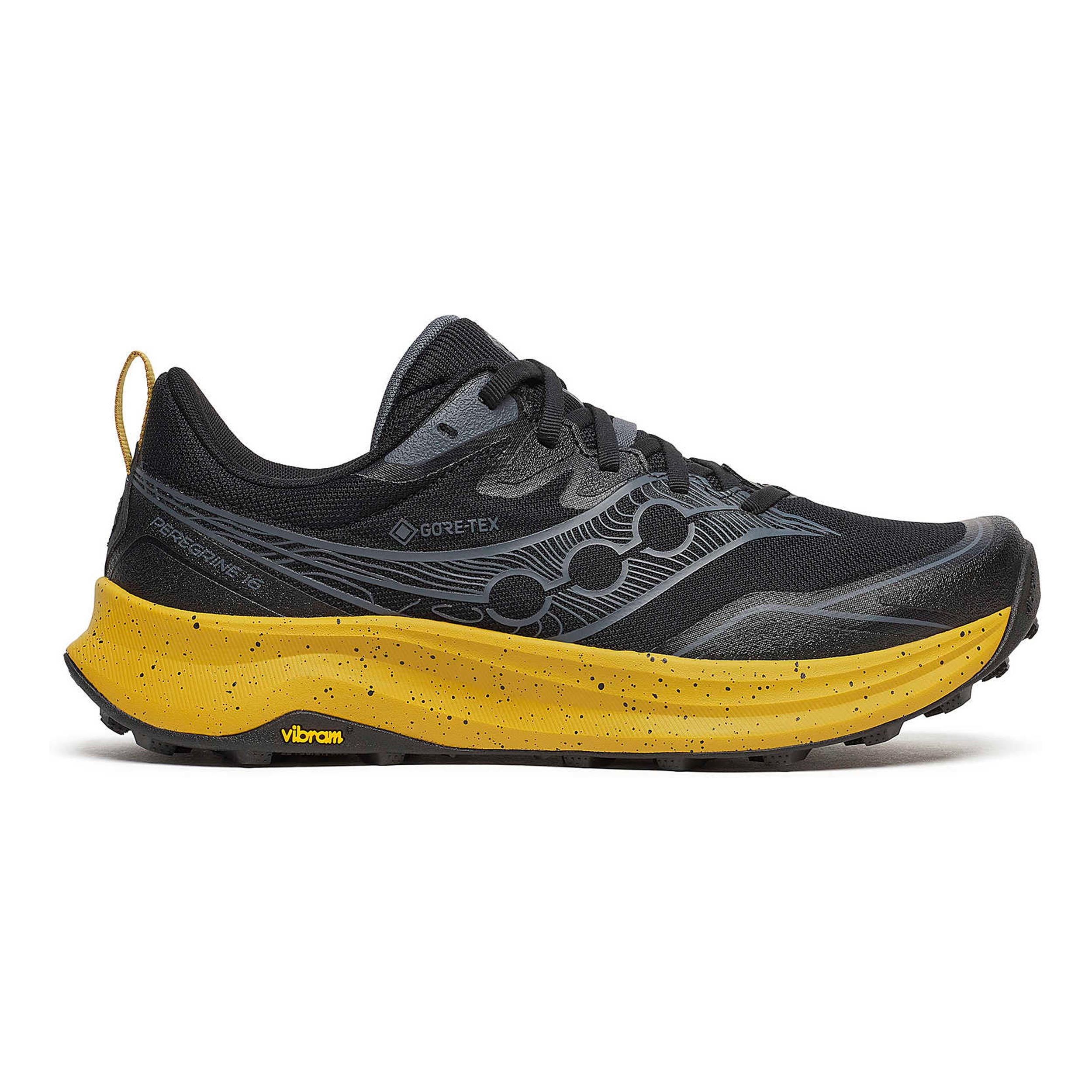 Saucony Peregrine 16 GTX Trailsko Herrer - sort, gul