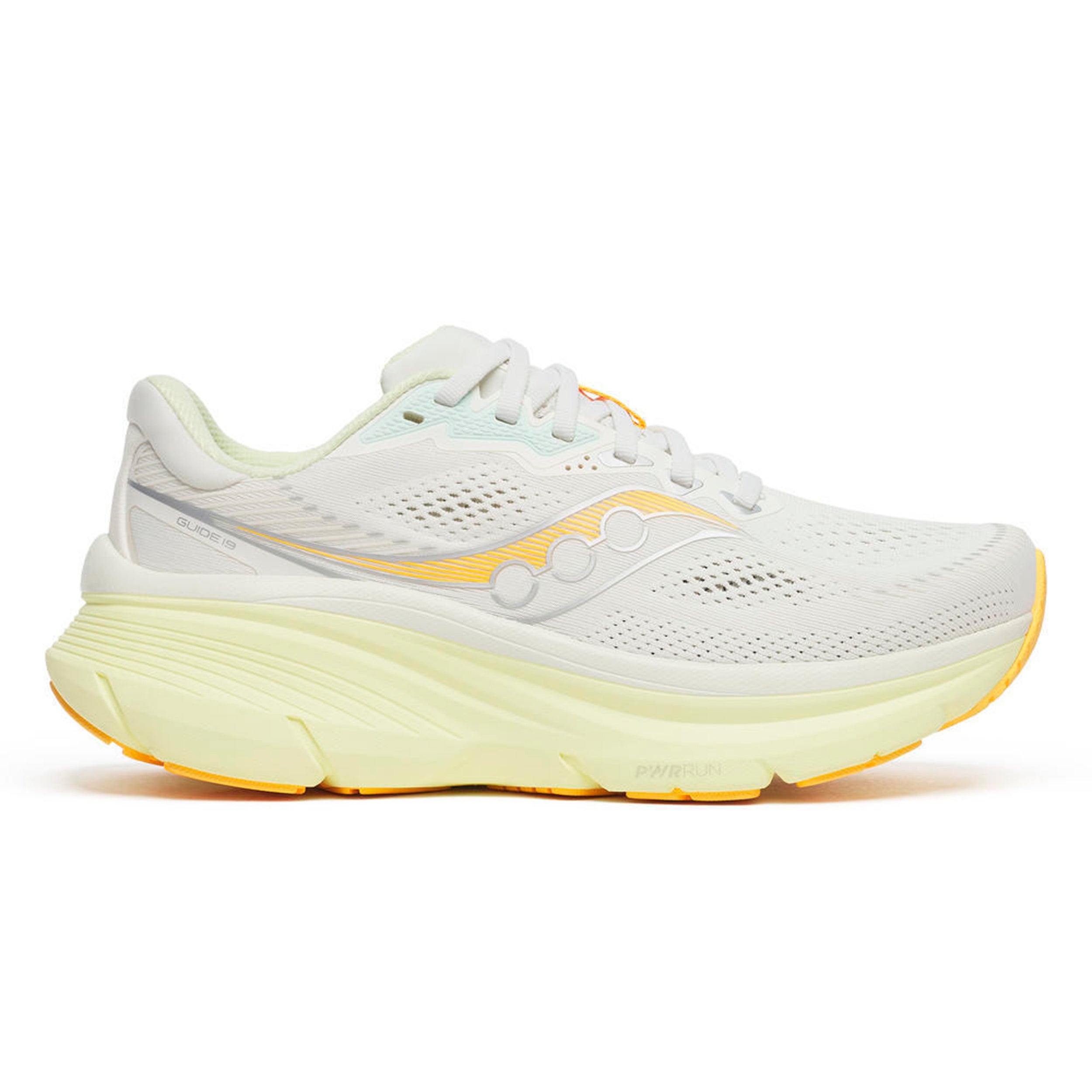 Saucony Guide 19 Støttesko Damer-hvid, gul