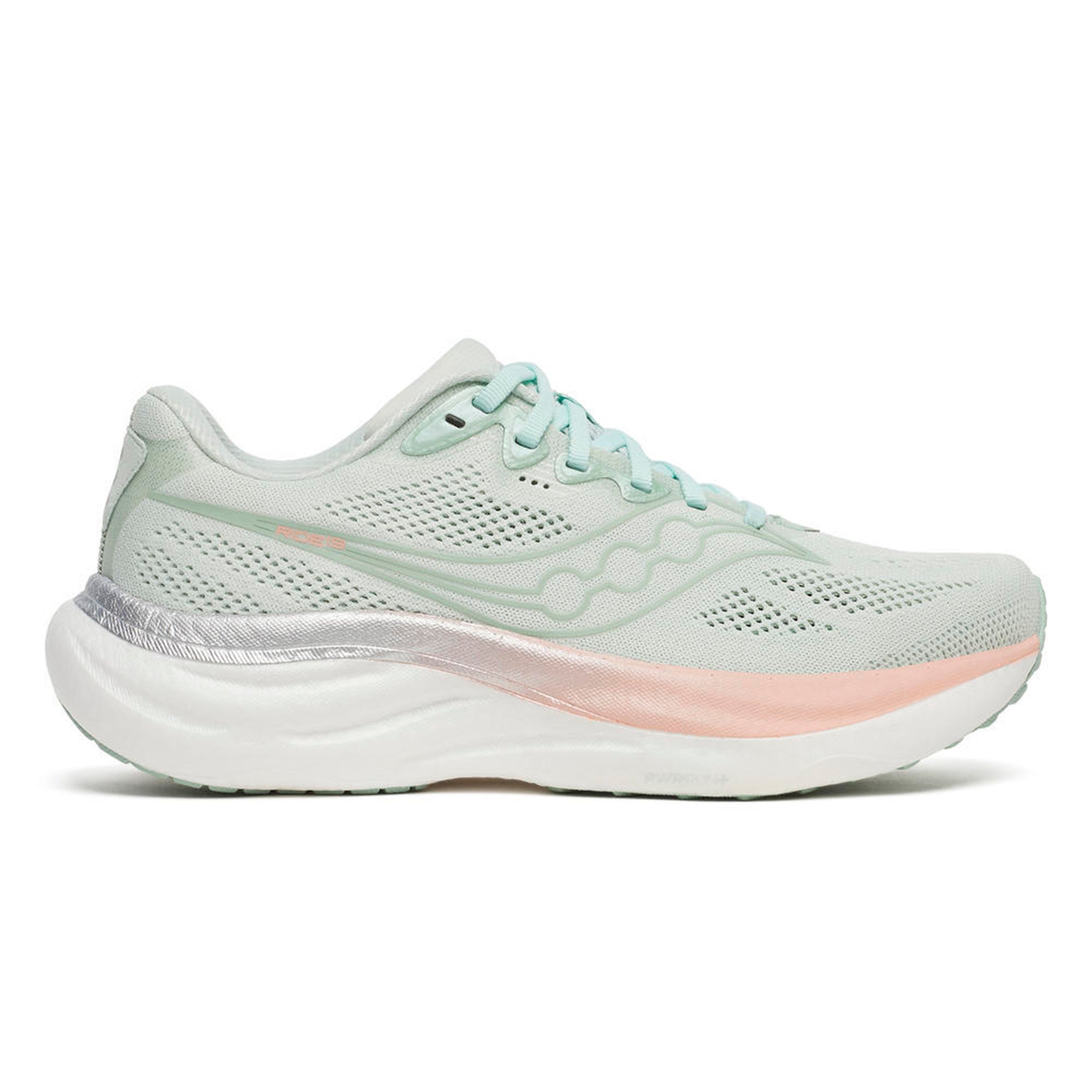 Saucony Ride 19 Neutral sko Damer-lysegrøn, rosa