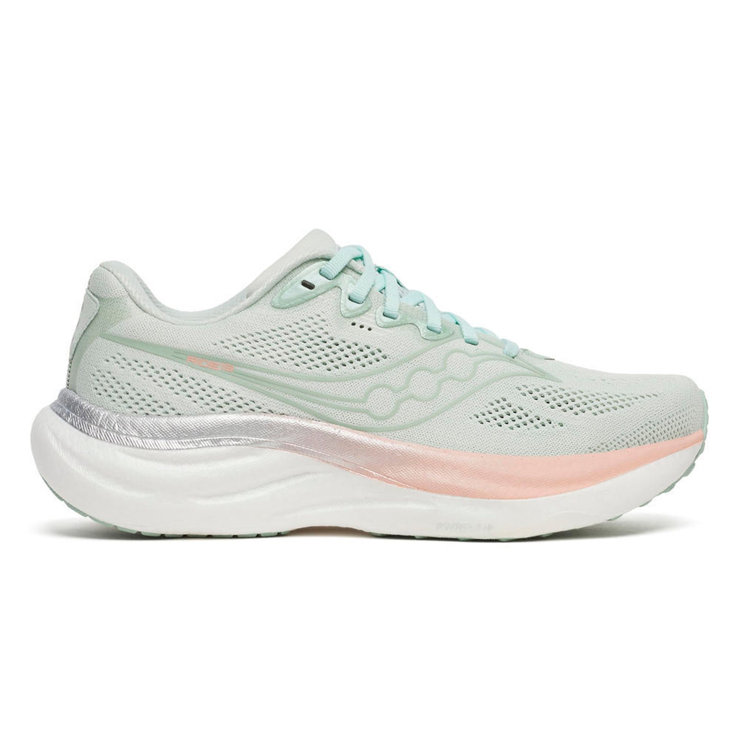Saucony Ride 19 Neutral sko Damer-lysegrøn, rosa