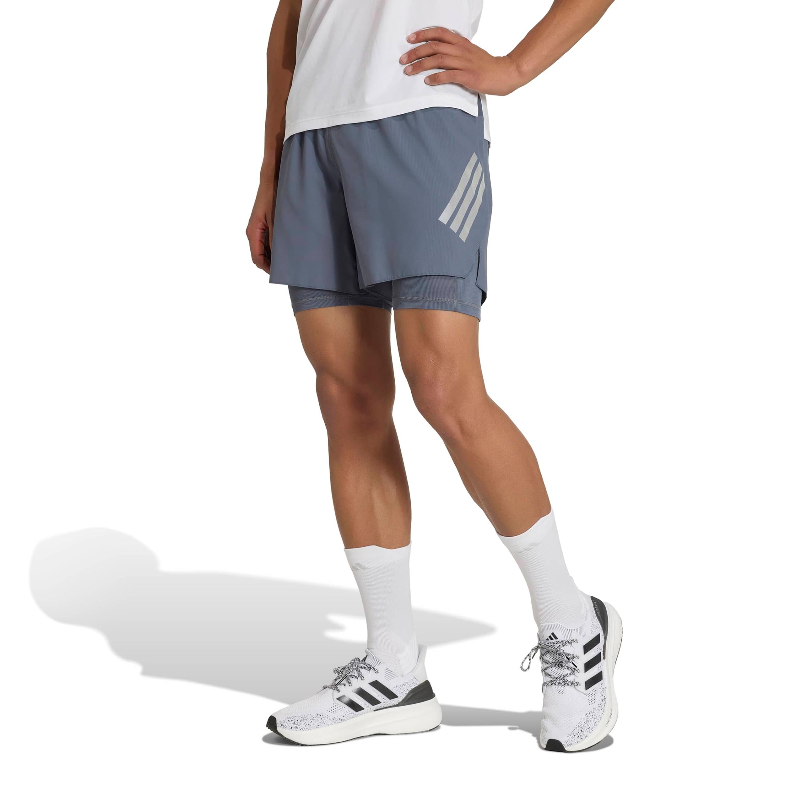 adidas adi365 2in1 Løbeshorts Herrer - blå-grå