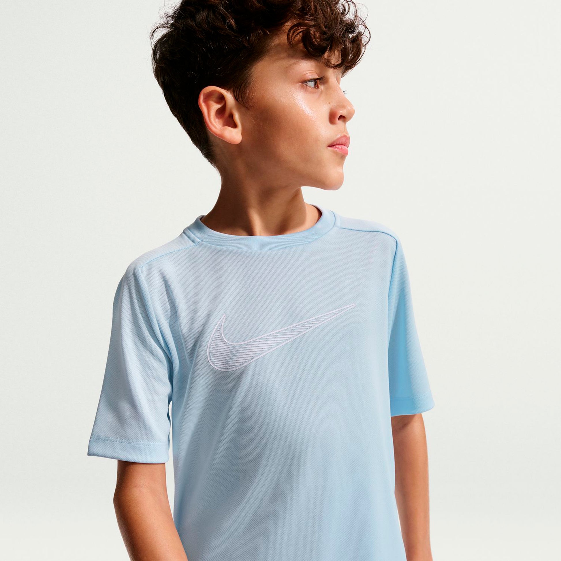 Nike Dri-Fit Multi  T-shirt Drenge - lyseblå, hvid