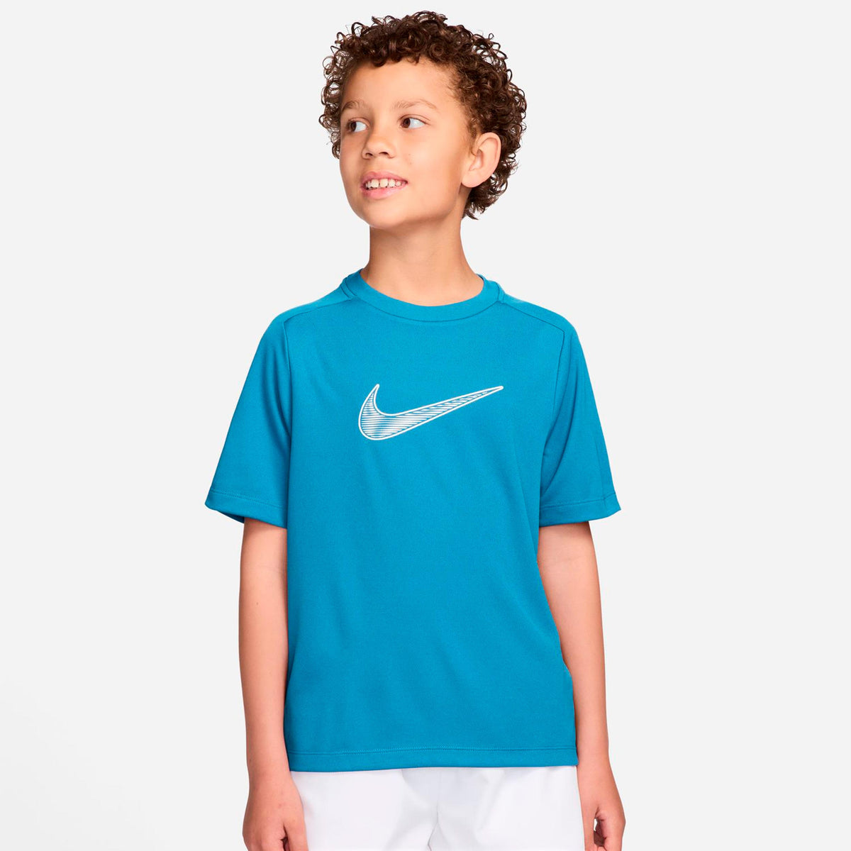 Nike Dri-Fit Multi  T-shirt Drenge - turkis, hvid