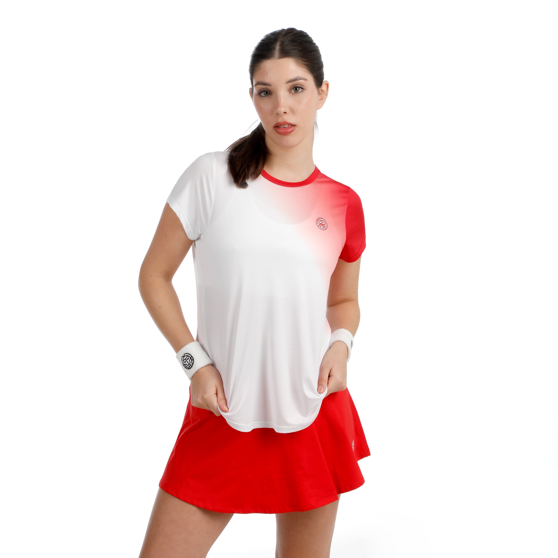 BIDI BADU Crew Fade 2.0 T-shirt Damer-rød, hvid