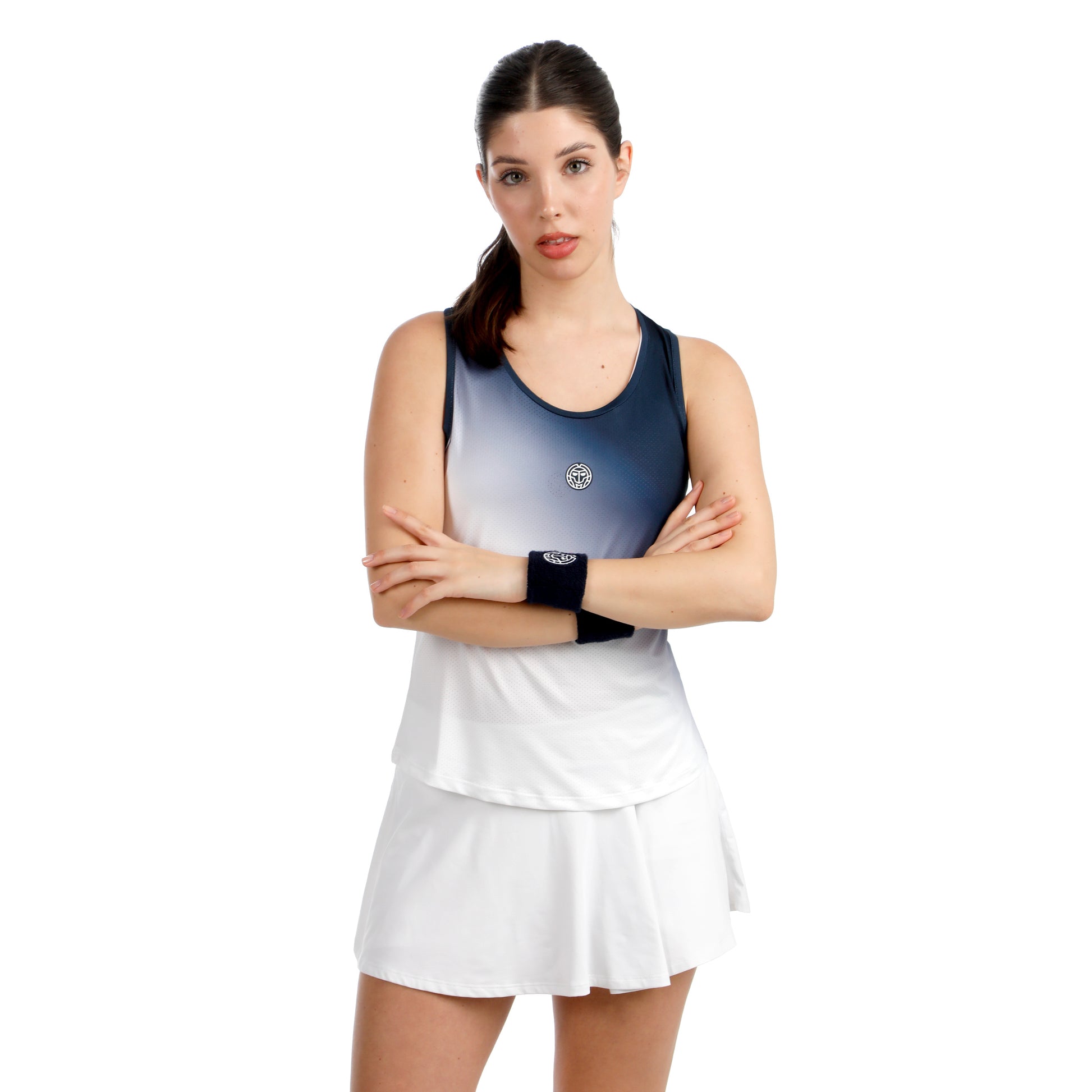 BIDI BADU Crew Racerback Tanktop Damer-mørkeblå, hvid