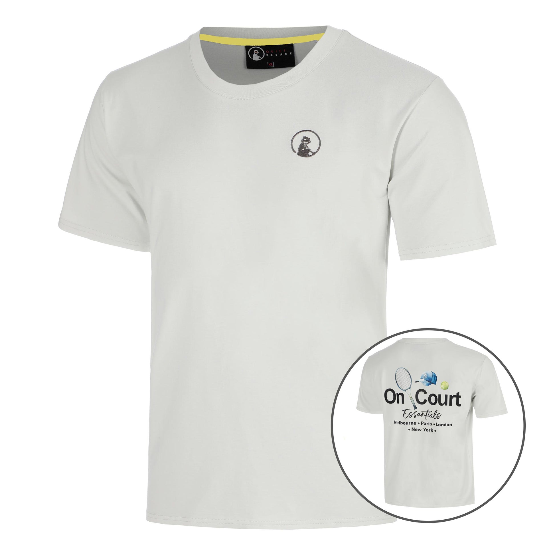Quiet Please Crush On Court Essentials T-shirt Herrer-lysegrå, sort