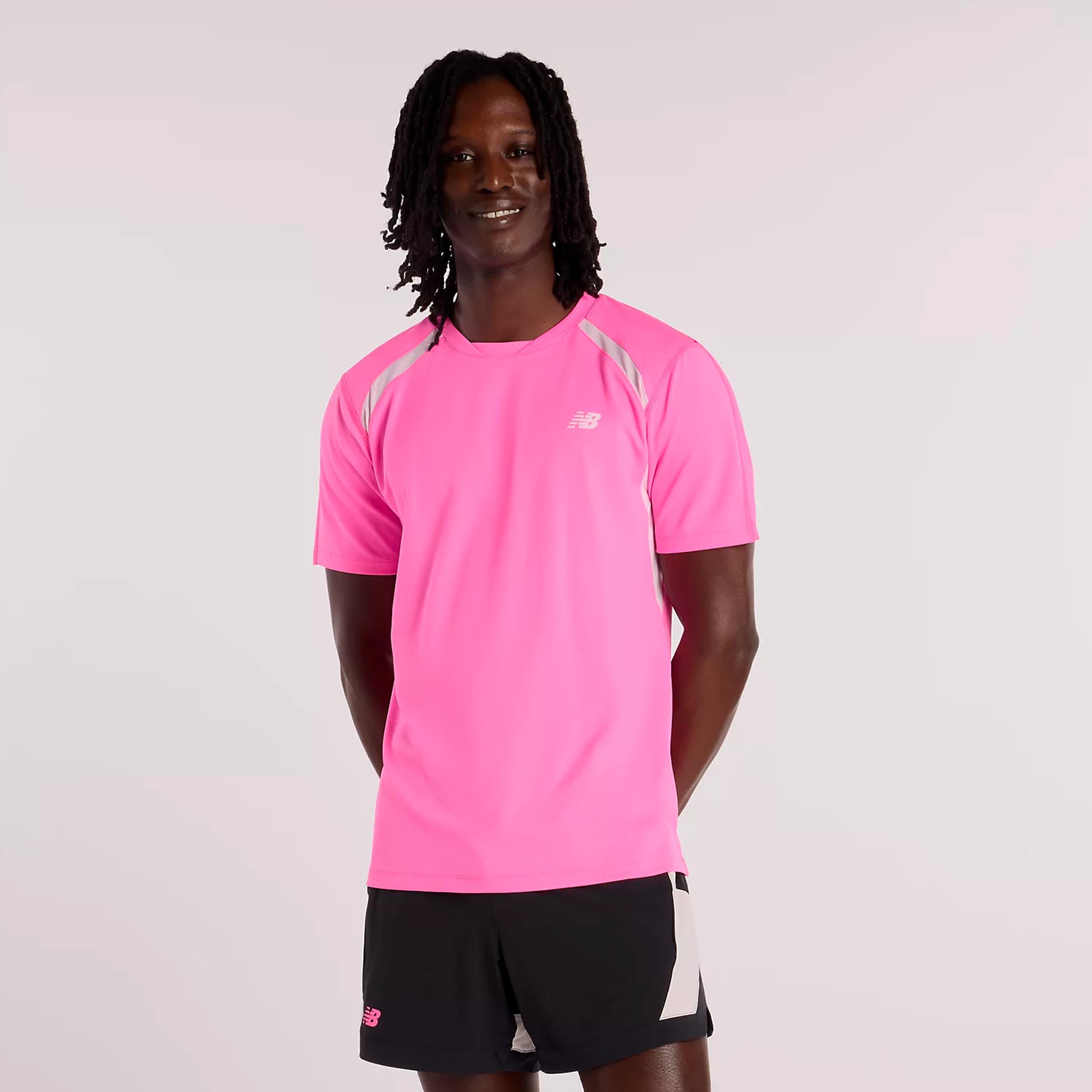 New Balance Tournament Novelty T-shirt Herrer-pink, hvid