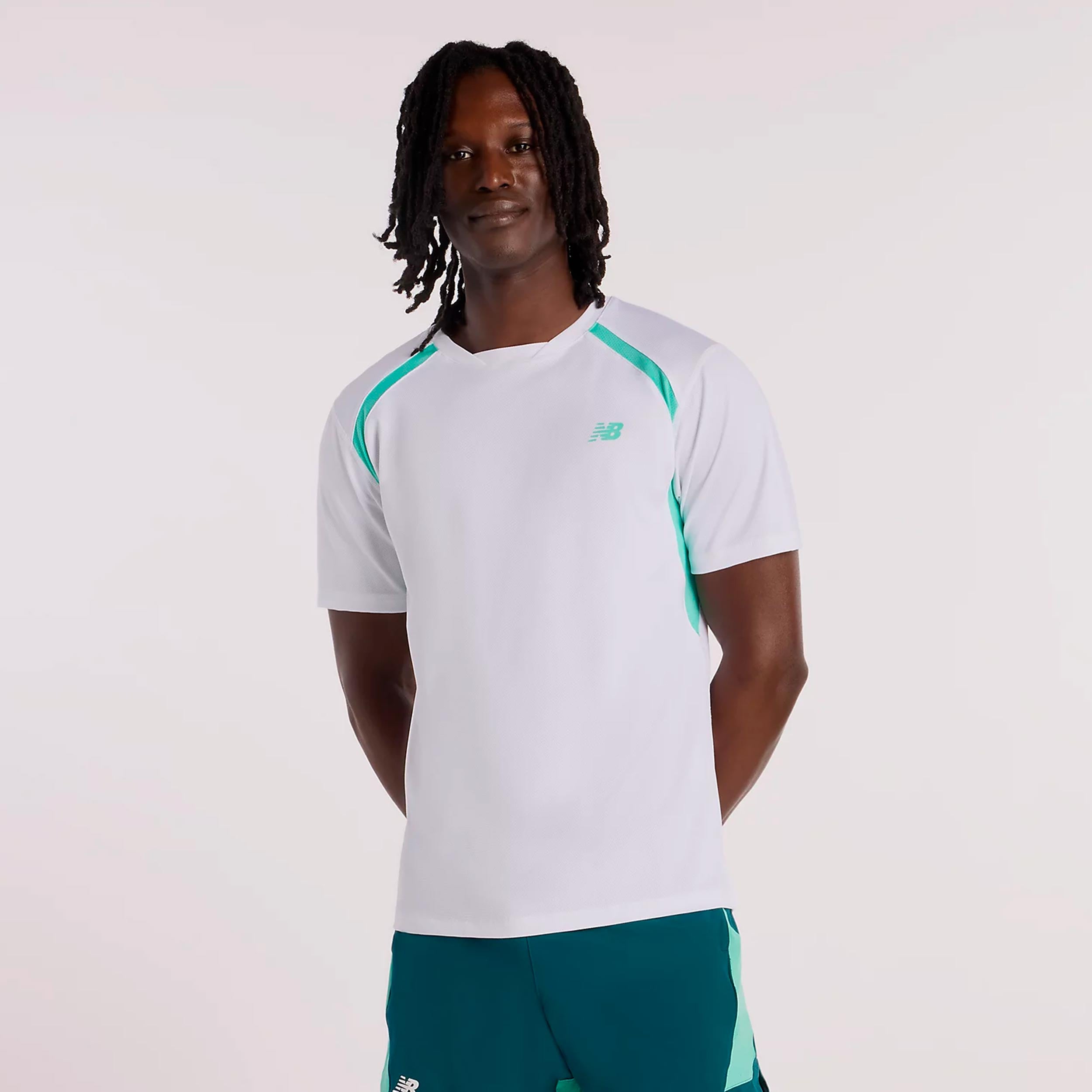 New Balance Tournament Novelty T-shirt Herrer-hvid, grøn