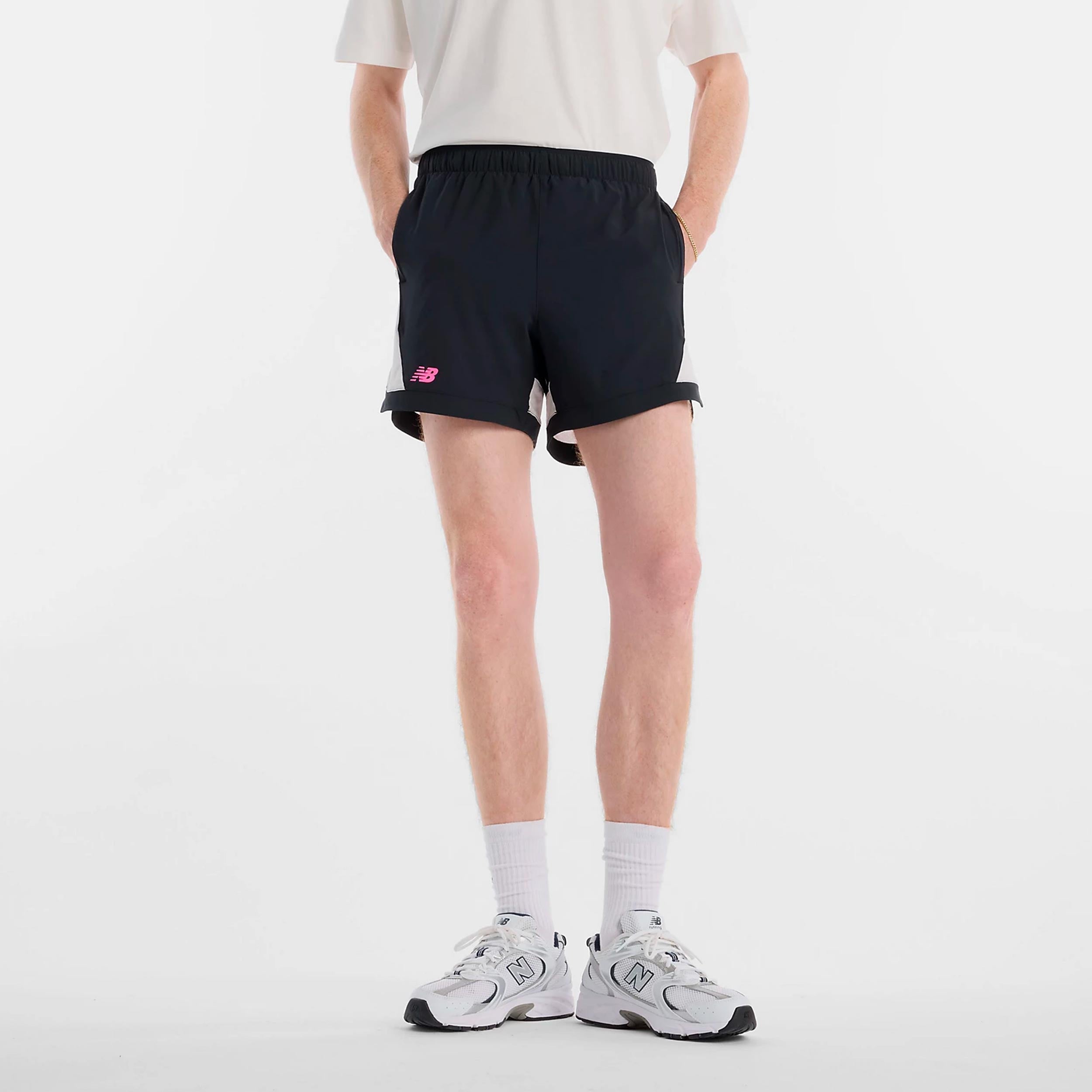 New Balance Tournament Novelty Shorts Herrer-sort, hvid