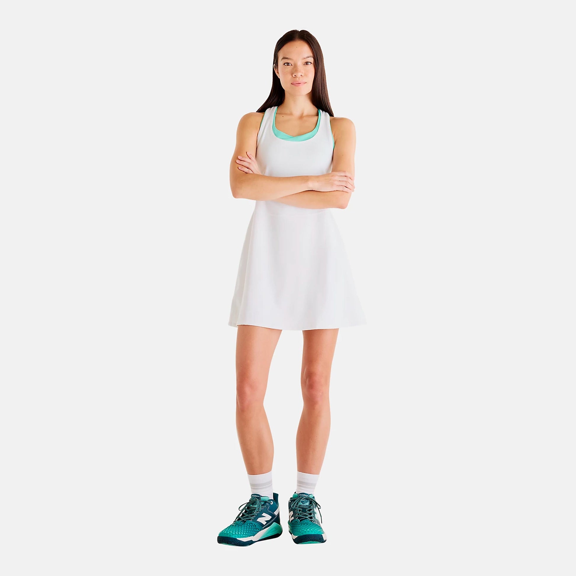 New Balance Tournament Dress Kjole Damer-hvid, grøn