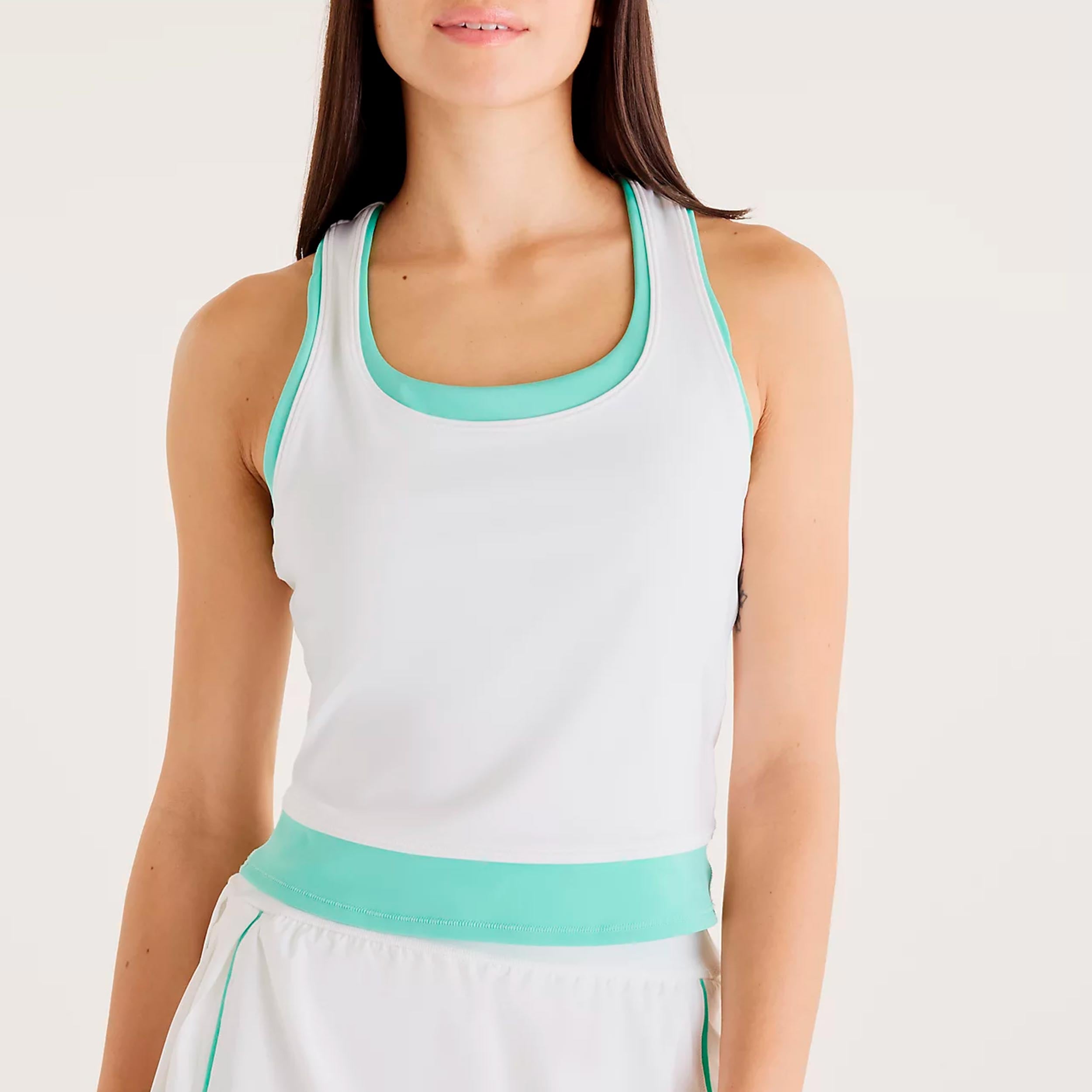 New Balance Tournament Novelty Tanktop Damer-hvid, grøn
